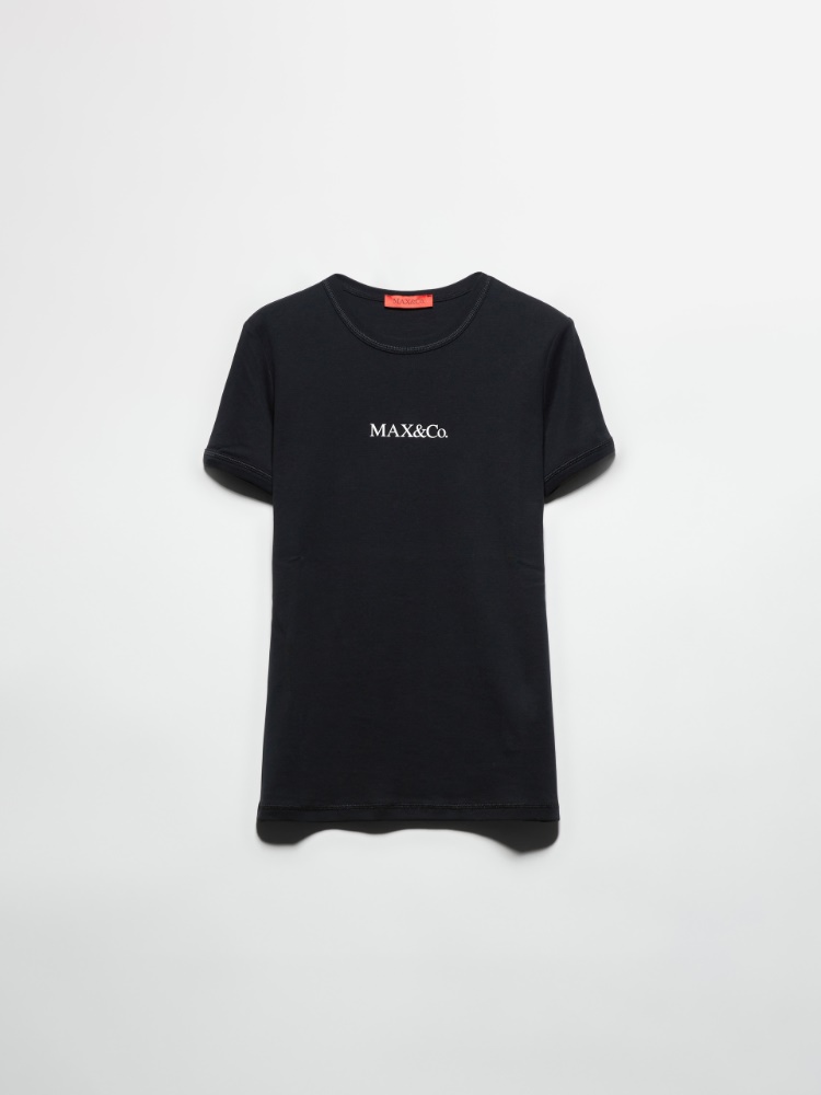 Slim Fit T-Shirt mit Logo - SCHWARZ - MAX&Co.