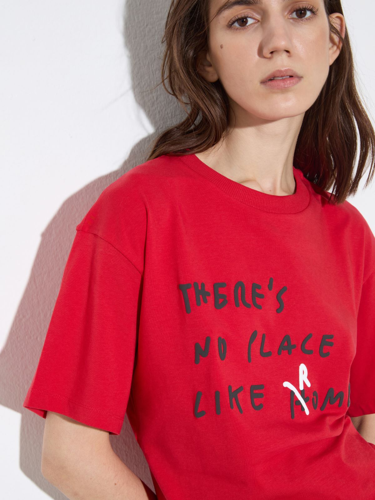 Boxy T-shirt with lettering - RED - MAX&Co. - 3