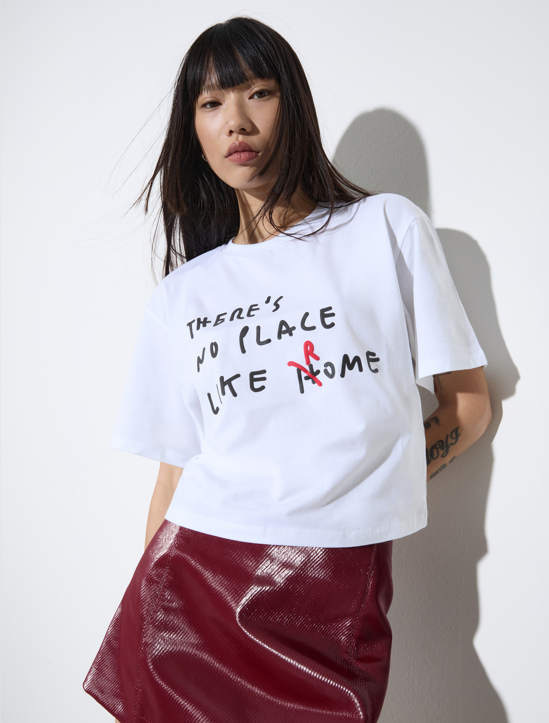 Boxy T-shirt with lettering, optical white | MAX&Co. Boxy T-shirt with lettering - OPTICAL WHITE - MAX&Co.
