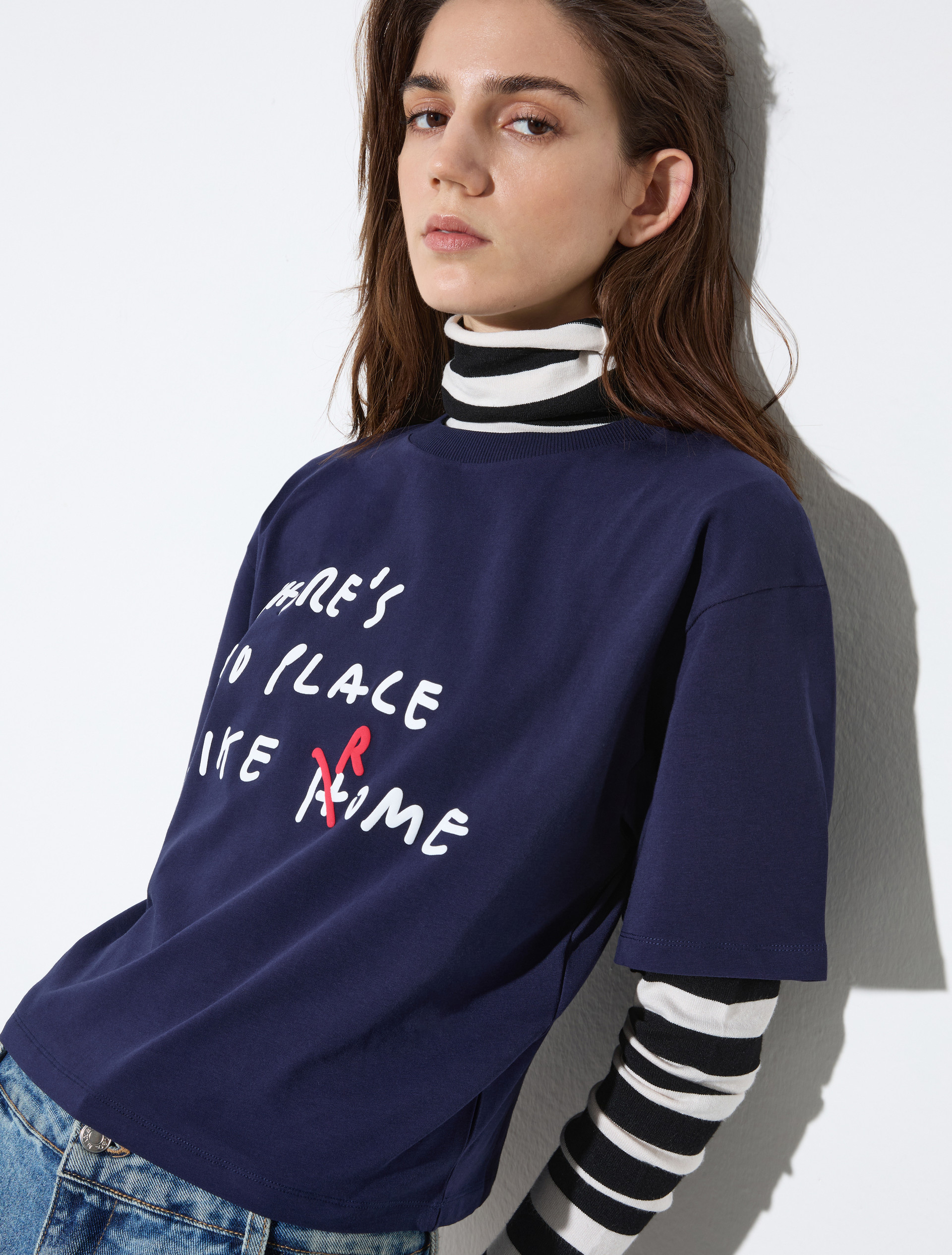 Boxy T-shirt with lettering, midnightblue | MAX&Co. Boxy T-shirt with lettering - MIDNIGHTBLUE - MAX&Co. - 3