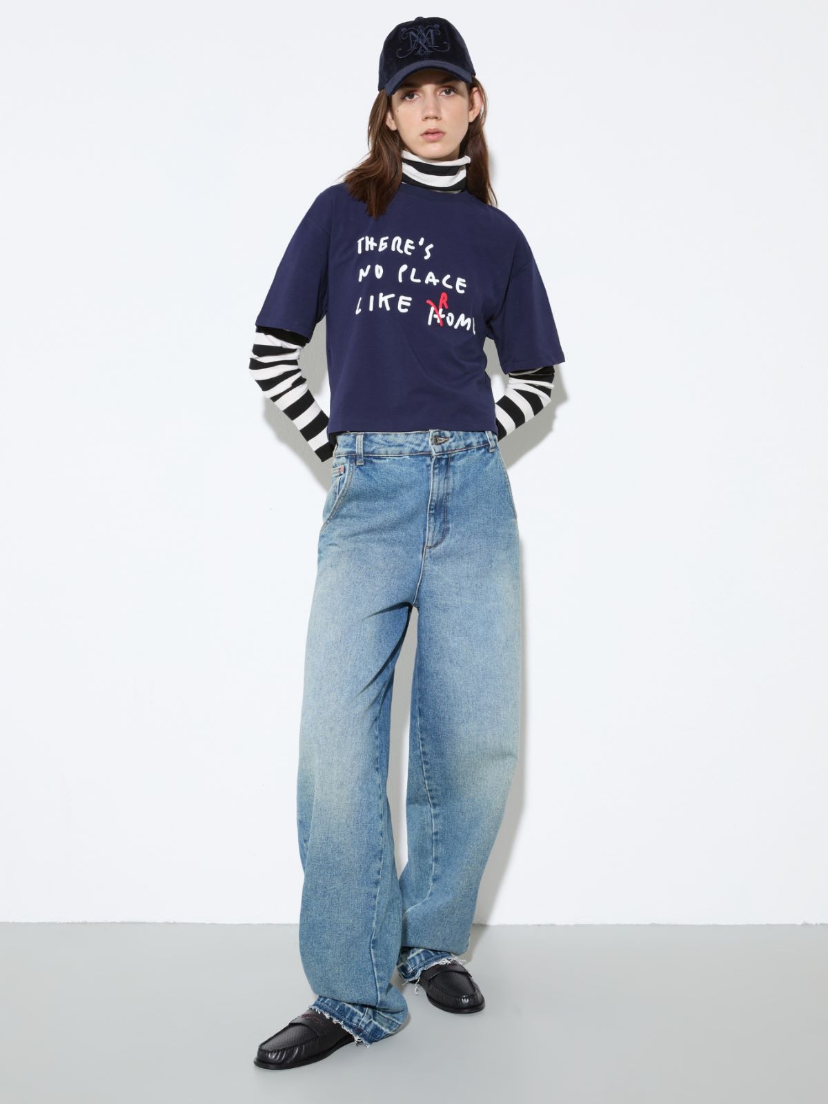 Boxy T-shirt with lettering - MIDNIGHTBLUE - MAX&Co. - 4