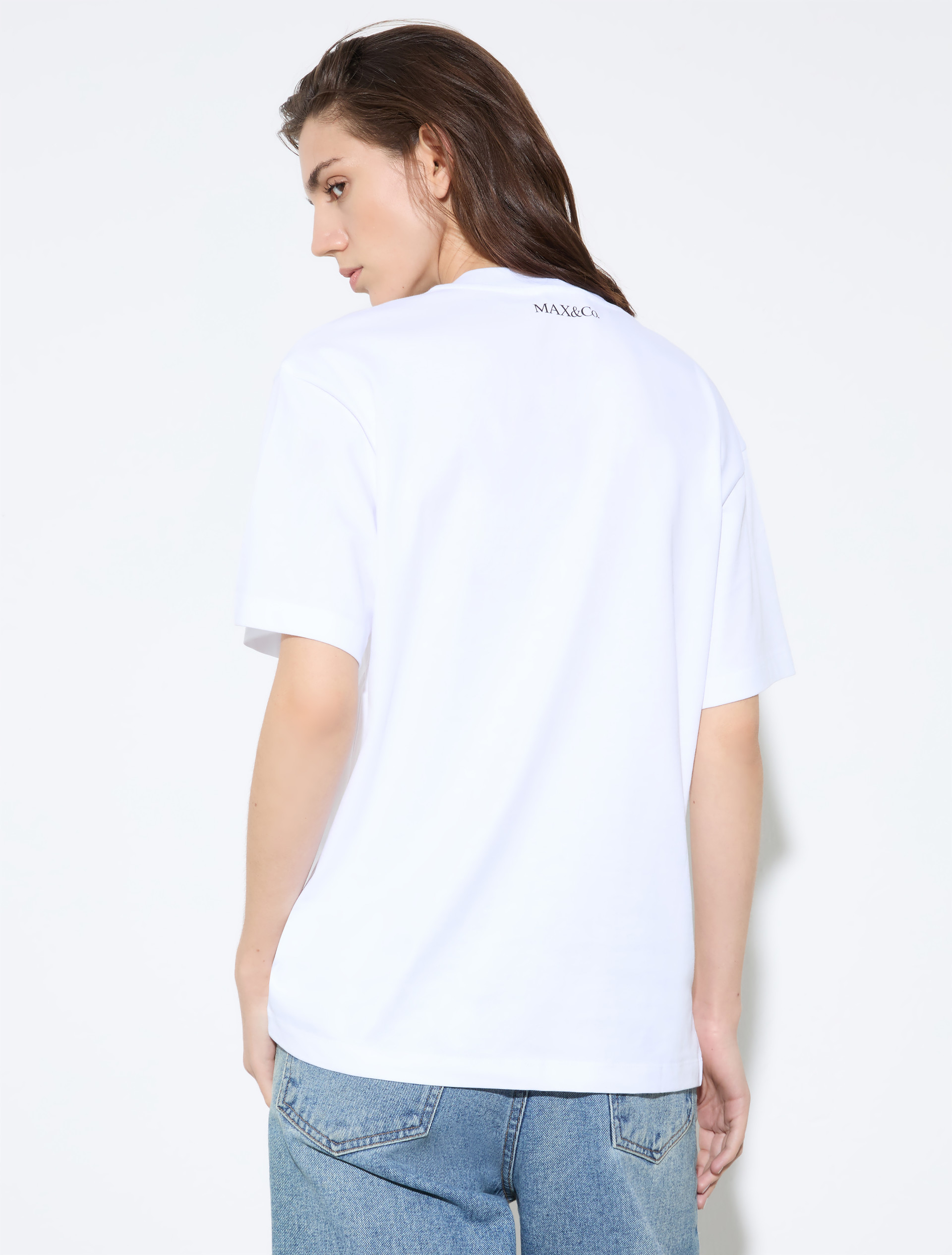 Cotton T-shirt with lettering, optical white | MAX&Co. Cotton T-shirt with lettering - OPTICAL WHITE - MAX&Co. - 2