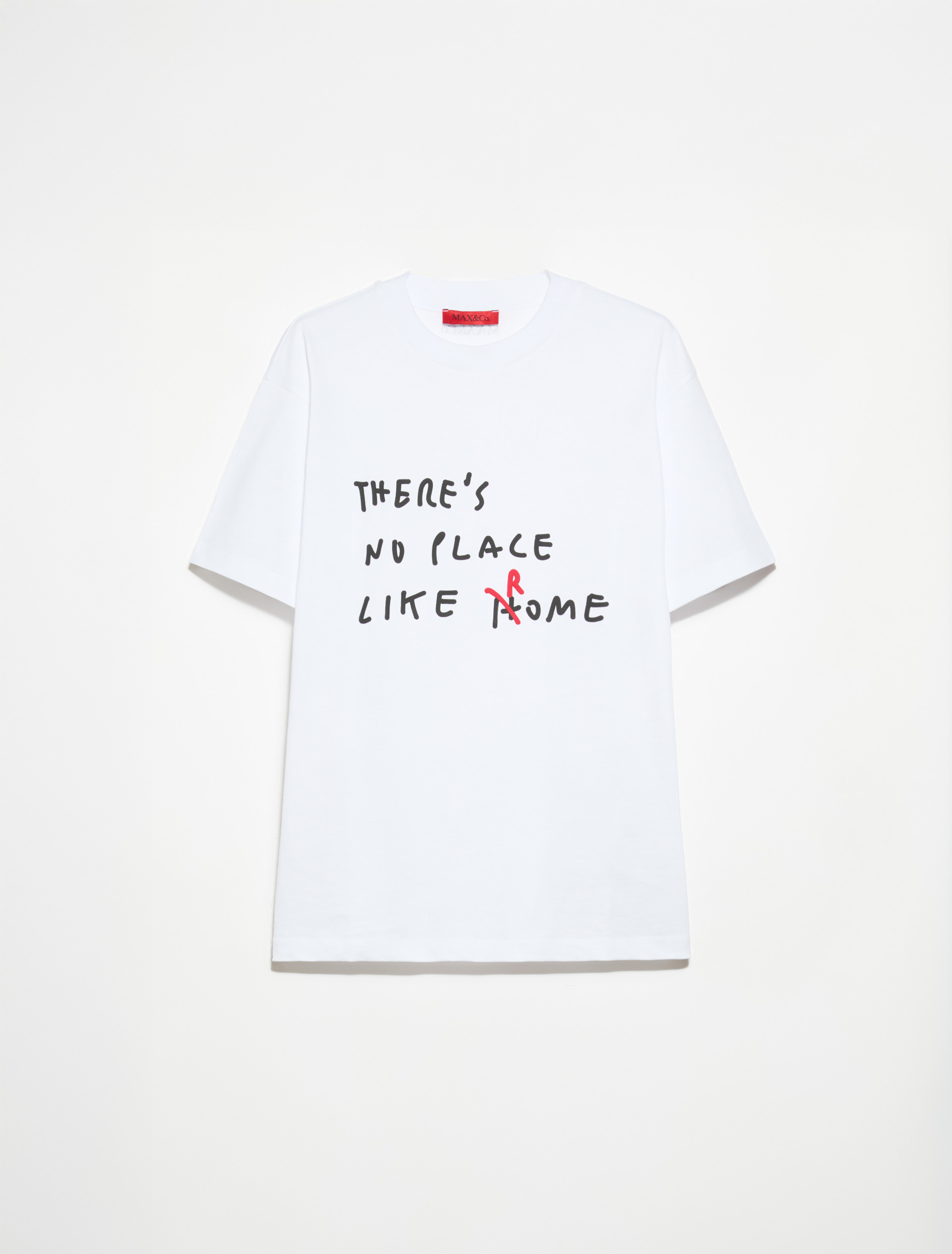Cotton T-shirt with lettering, optical white | MAX&Co. Cotton T-shirt with lettering - OPTICAL WHITE - MAX&Co. - 5
