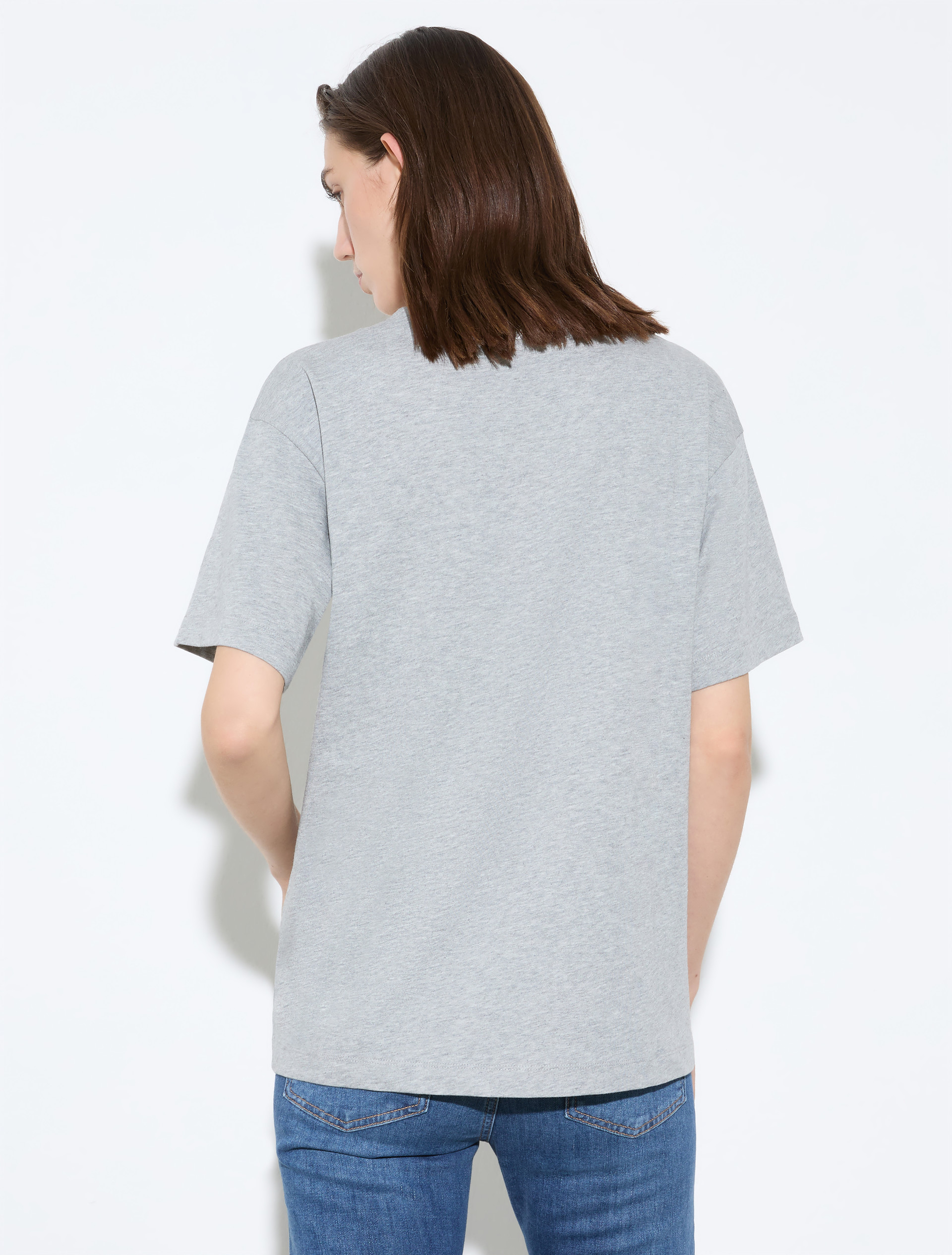 Cotton T-shirt with lettering, melange grey | MAX&Co. Cotton T-shirt with lettering - MELANGE GREY - MAX&Co. - 2