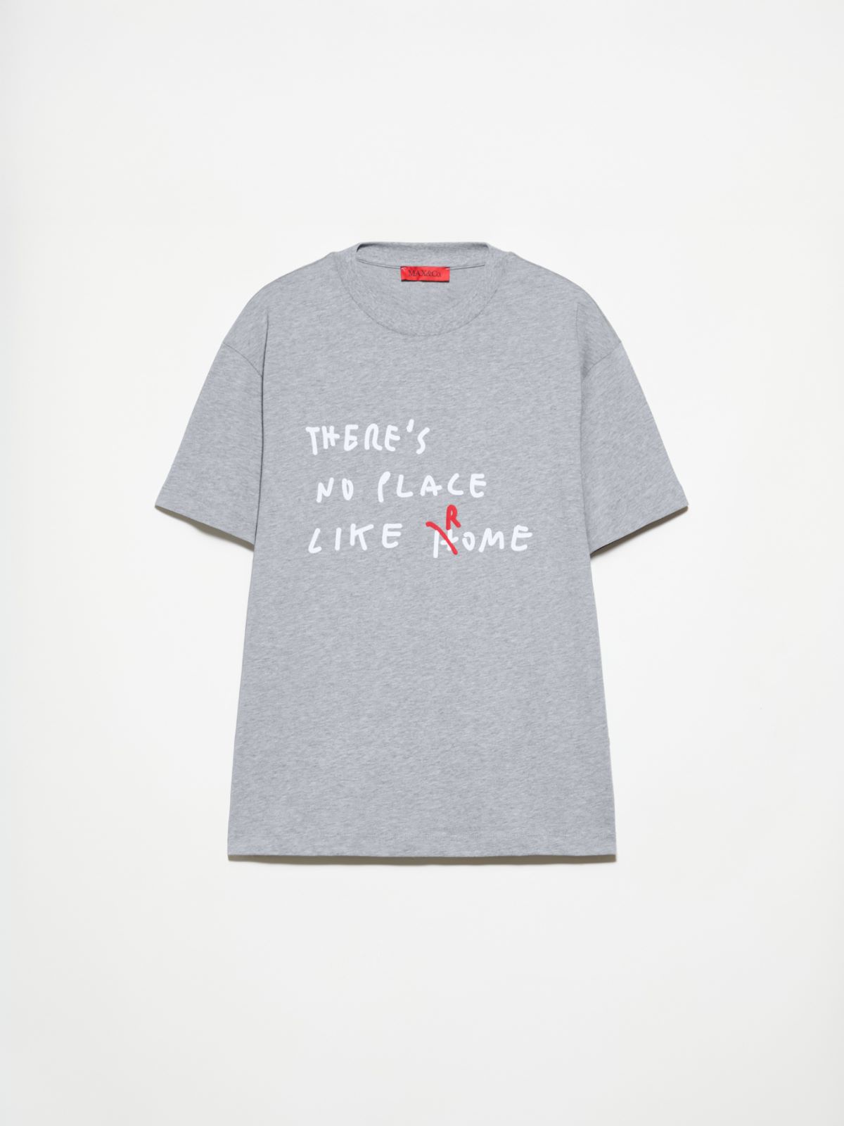 Cotton T-shirt with lettering - MELANGE GREY - MAX&Co. - 5