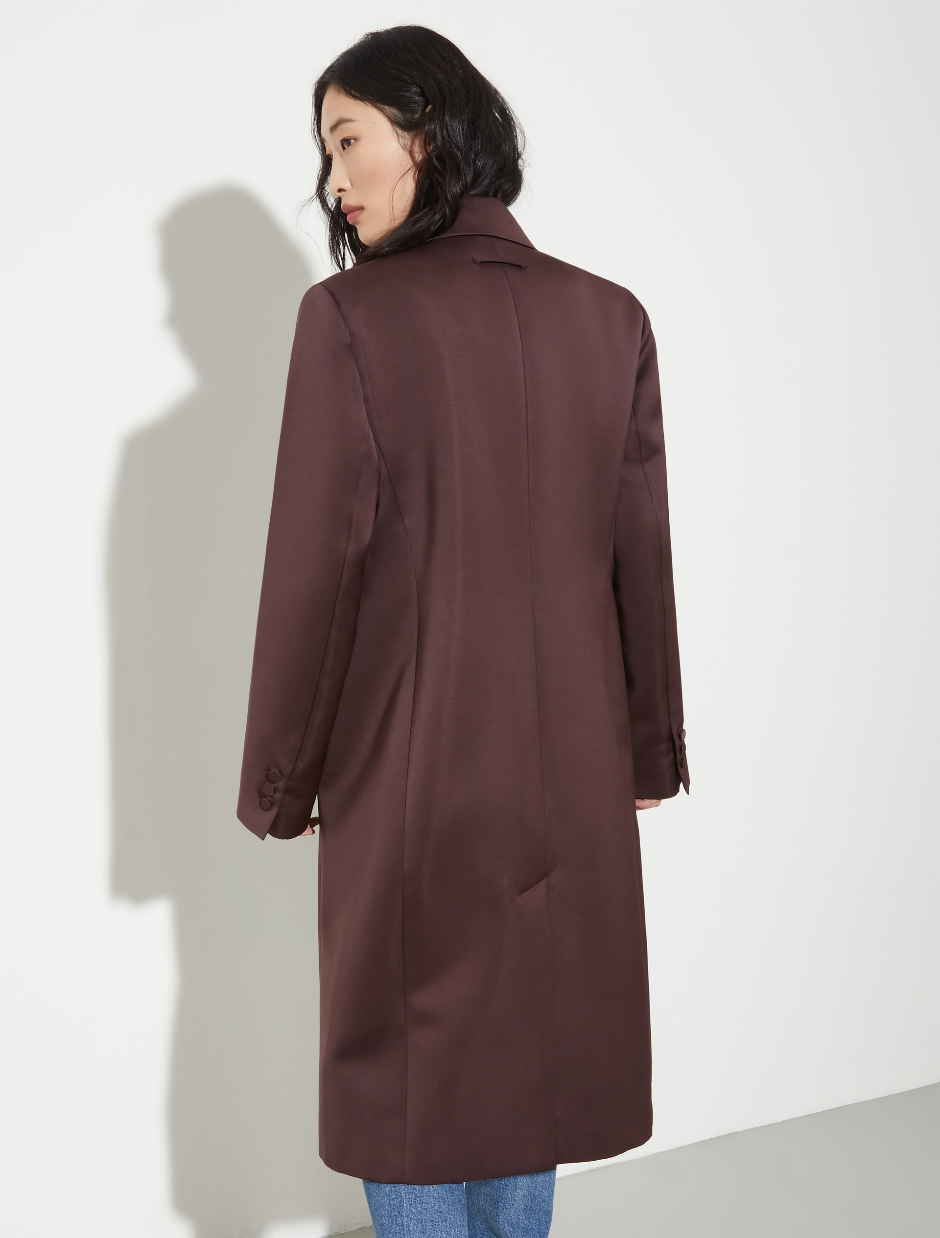 Double-breasted satin coat, bordeaux | MAX&Co. Double-breasted satin coat - BORDEAUX - MAX&Co. - 2