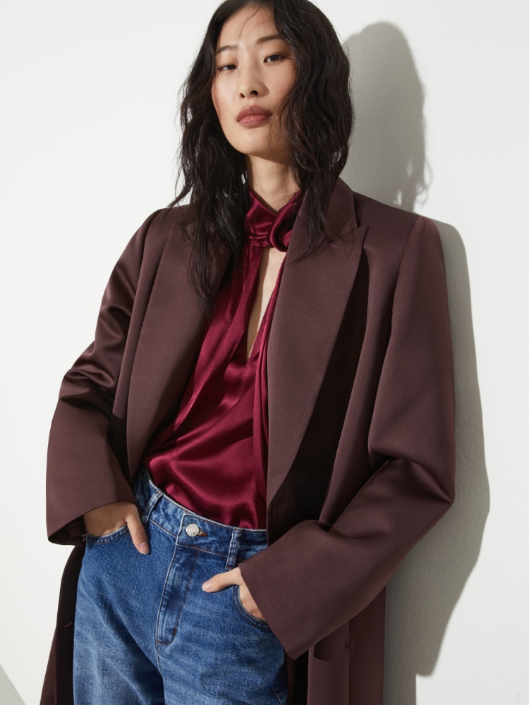 Double-breasted satin coat - MAX&Co. - 3