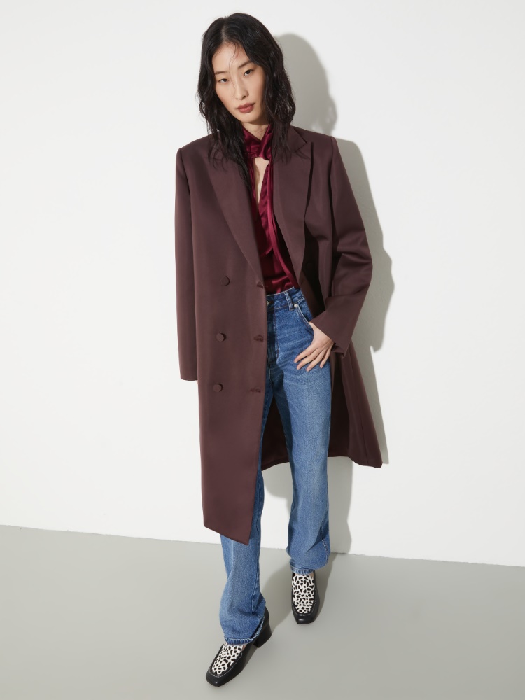 Double-breasted satin coat - MAX&Co.
