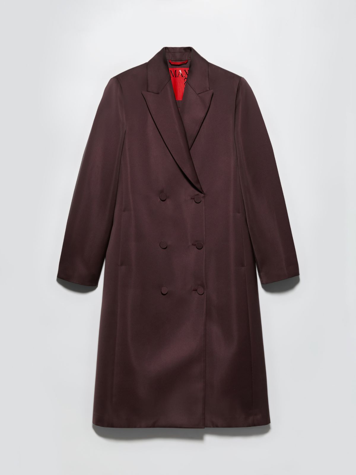 Double-breasted satin coat, bordeaux | MAX&Co. Double-breasted satin coat - BORDEAUX - MAX&Co. - 5