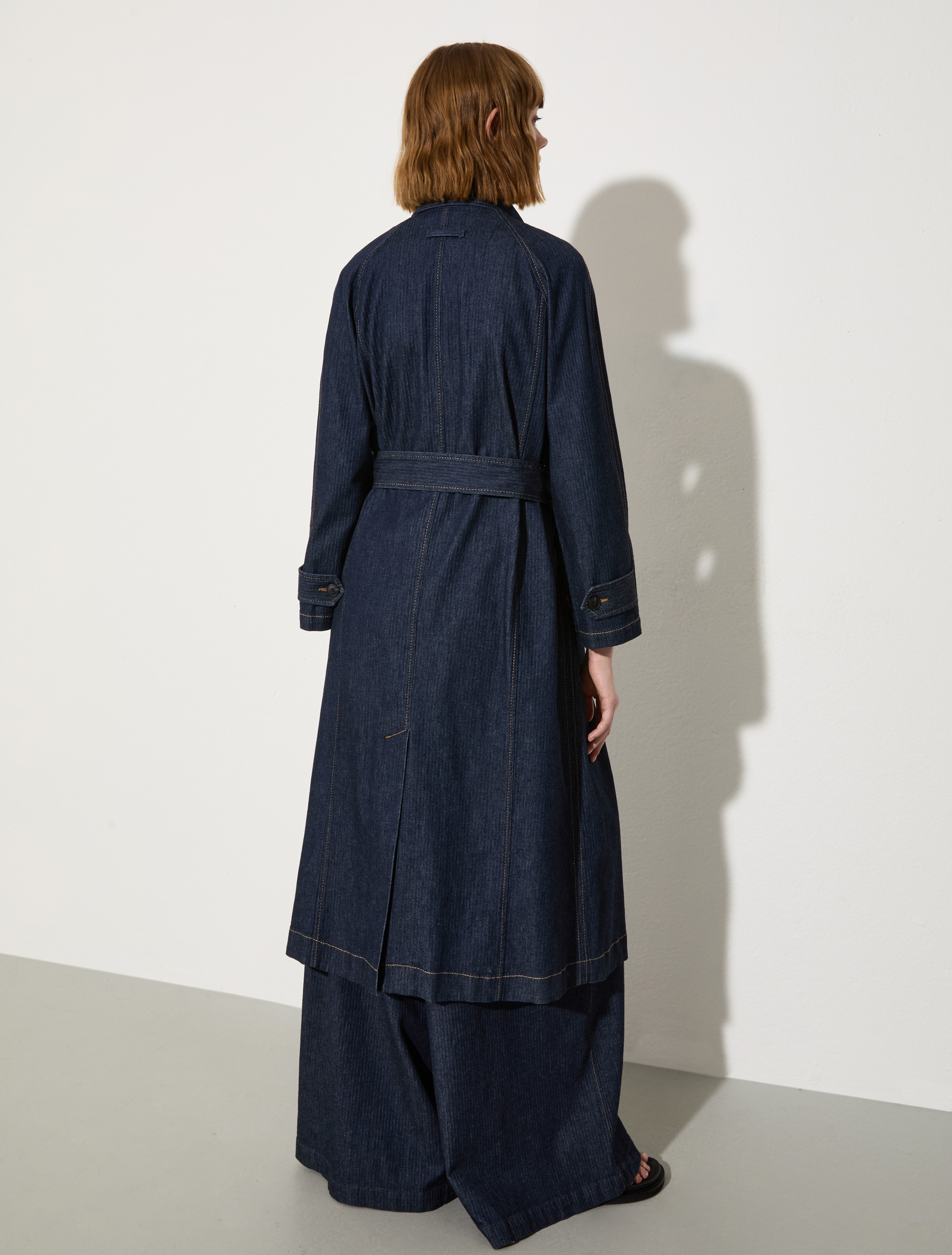 Textured denim trench coat - NAVY - MAX&Co. - 2