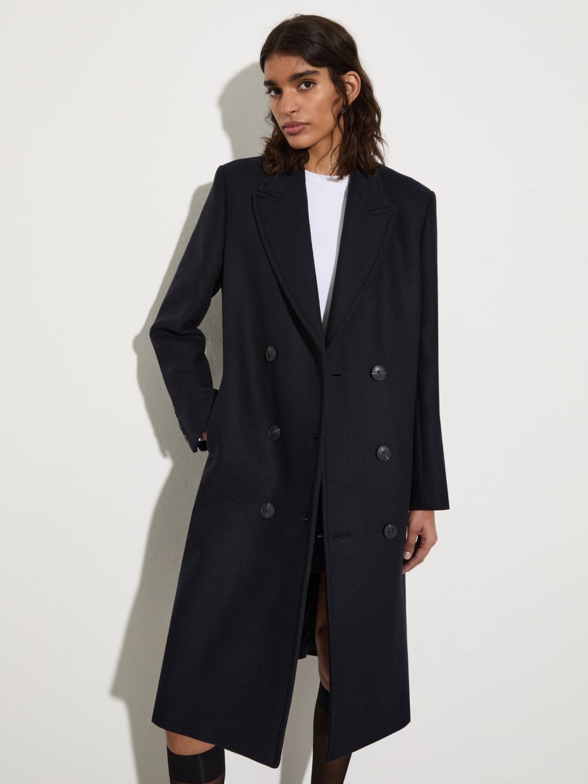 Wool-twill coat, navy | MAX&Co. Wool-twill coat - NAVY - MAX&Co.