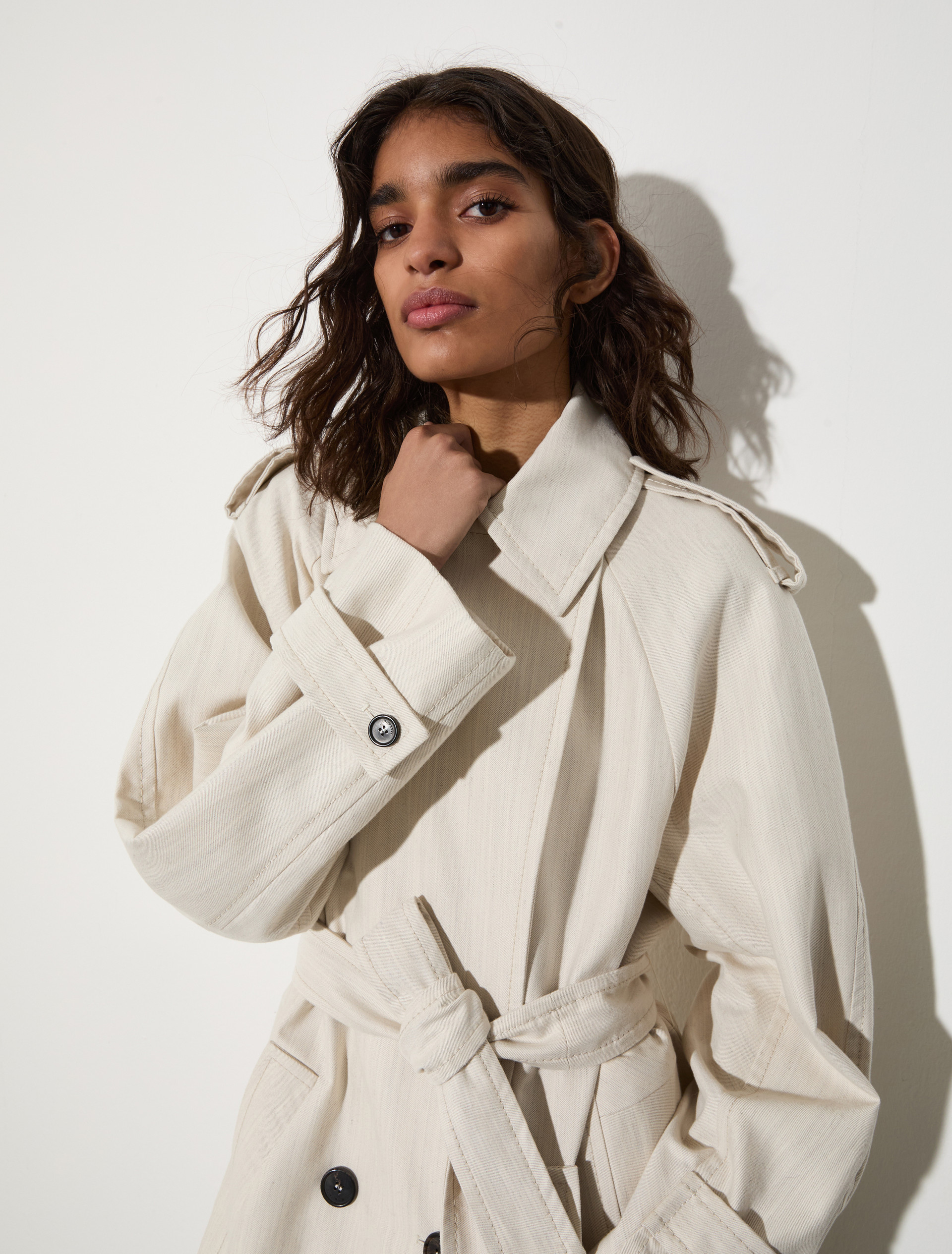 Undyed gabardine trench coat, wool white | MAX&Co. Undyed gabardine trench coat - WOOL WHITE - MAX&Co. - 3