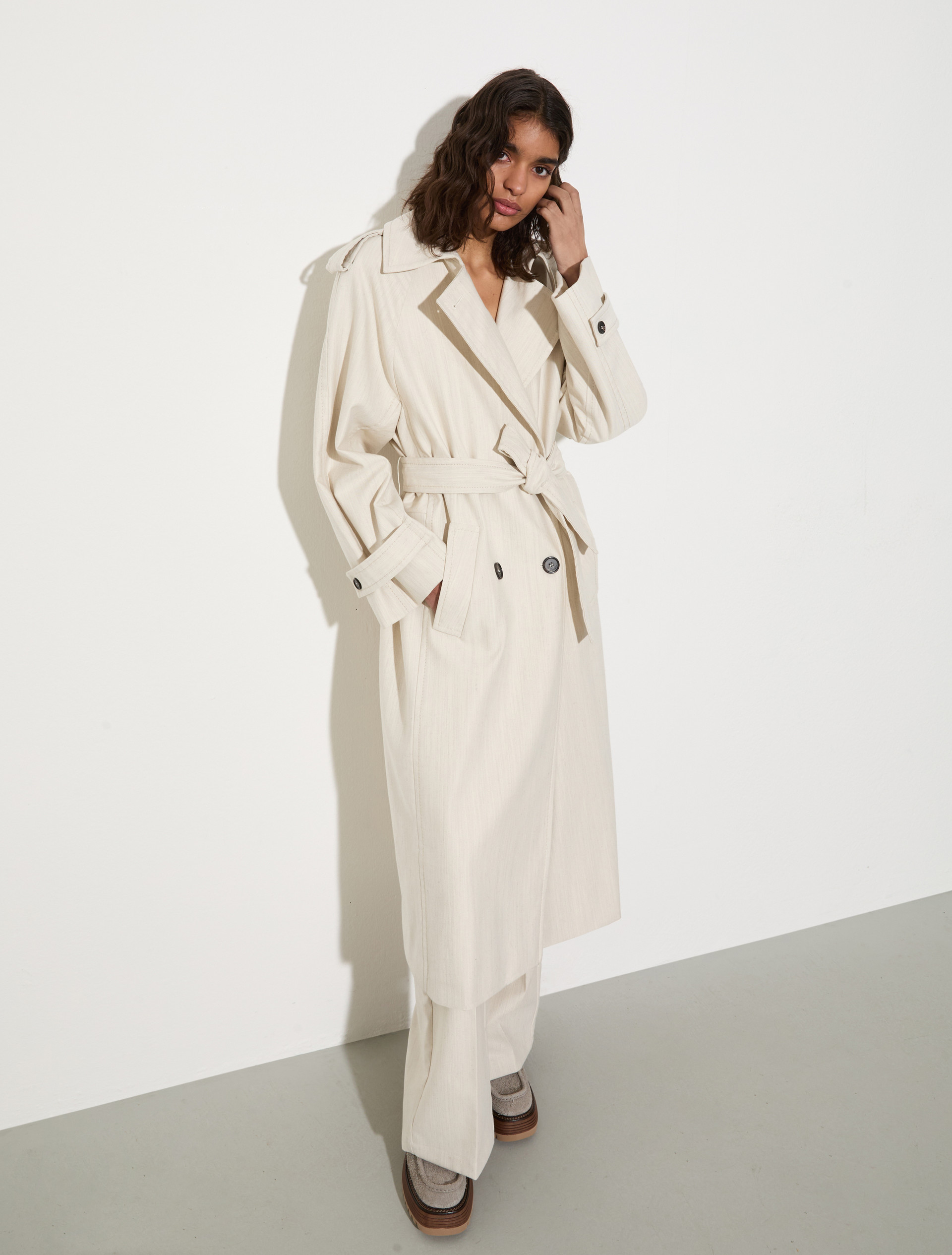 Undyed gabardine trench coat, wool white | MAX&Co. Undyed gabardine trench coat - WOOL WHITE - MAX&Co.
