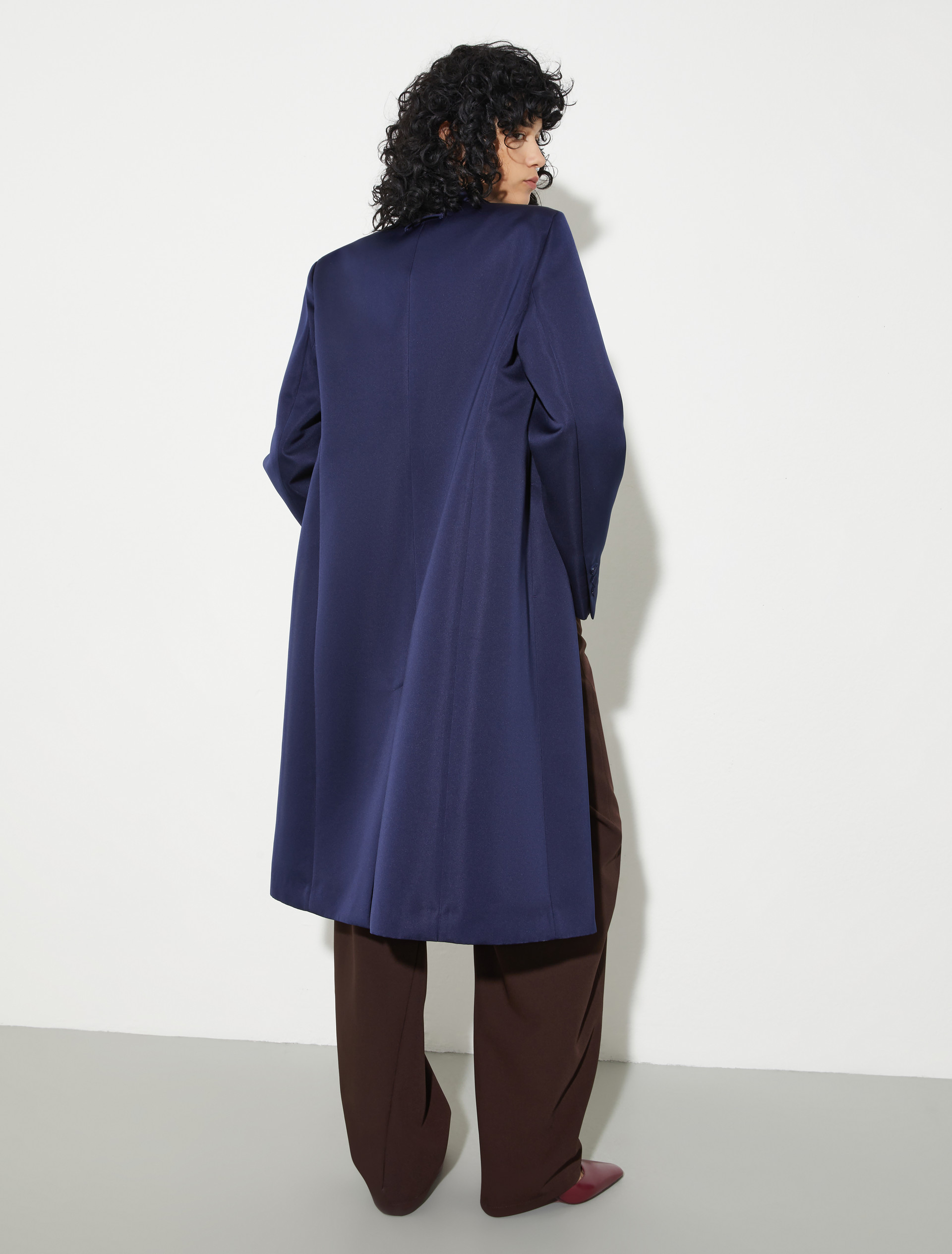 Double-breasted satin coat, navy | MAX&Co. Double-breasted satin coat - NAVY - MAX&Co. - 2