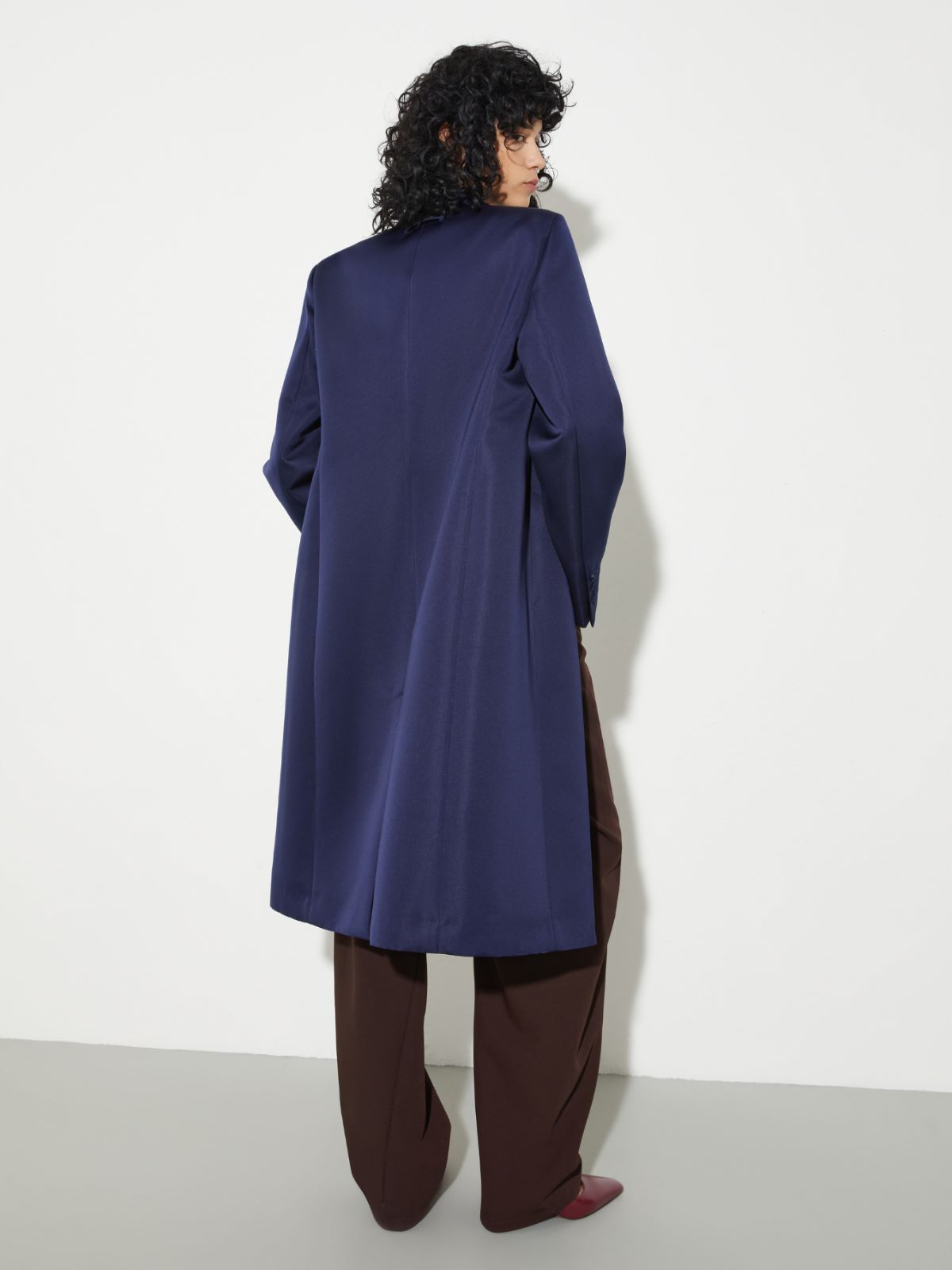 Double-breasted satin coat, navy | MAX&Co. Double-breasted satin coat - NAVY - MAX&Co. - 2