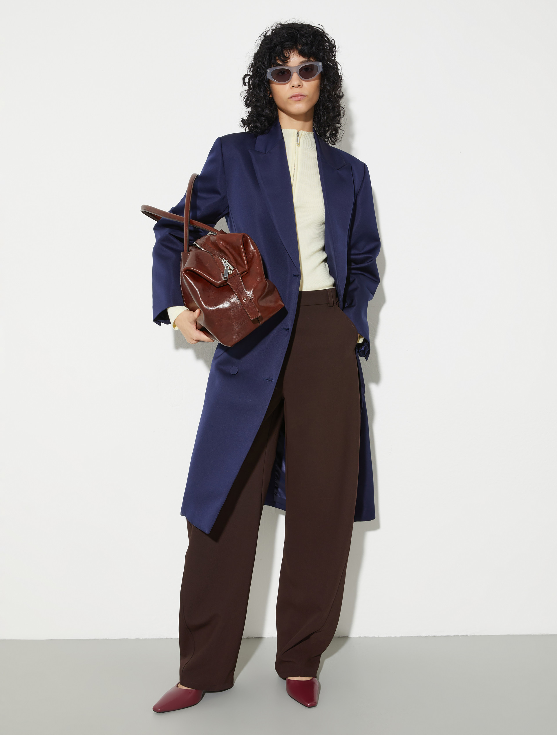 Double-breasted satin coat, navy | MAX&Co. Double-breasted satin coat - NAVY - MAX&Co. - 4