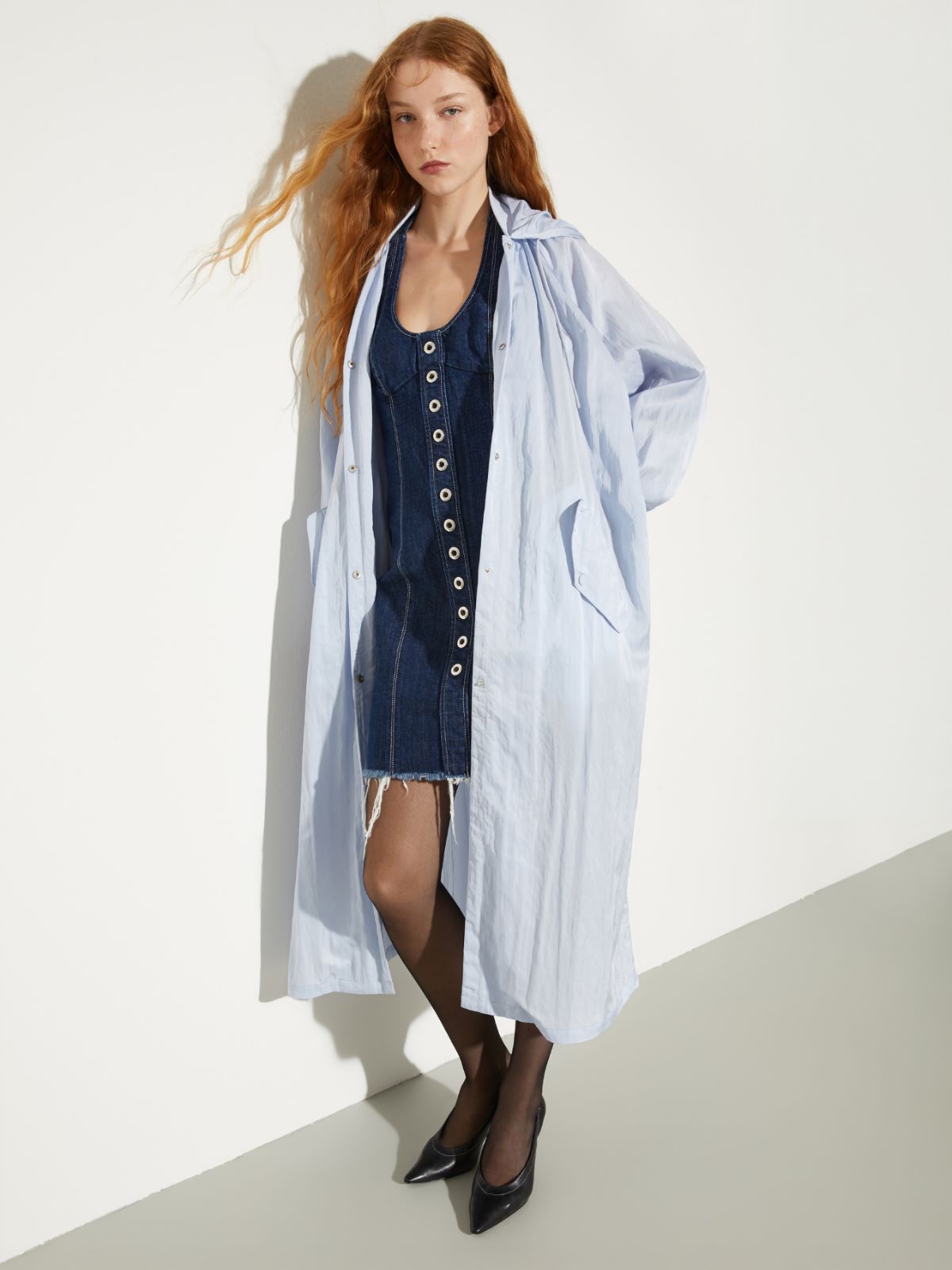 Oversized parachute parka - SKY-BLUE - MAX&Co.