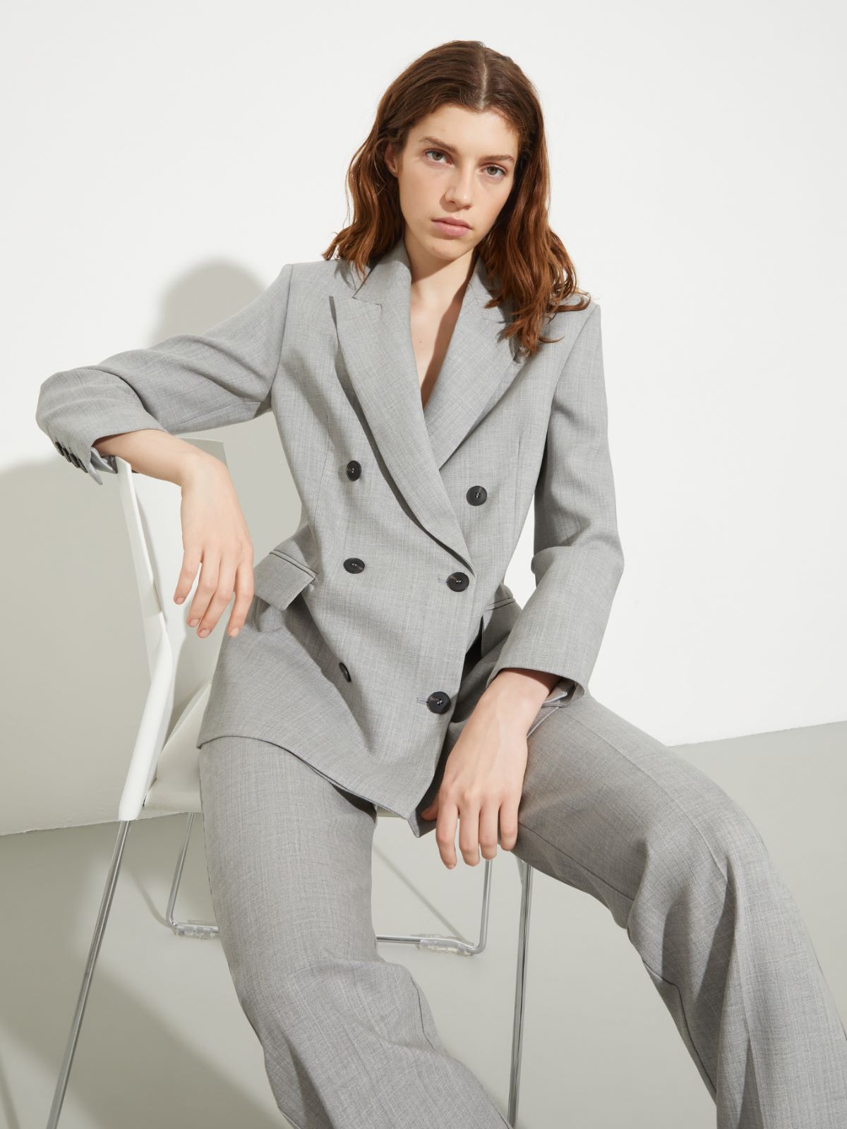 Wool and cotton-blend blazer - GREY - MAX&Co.