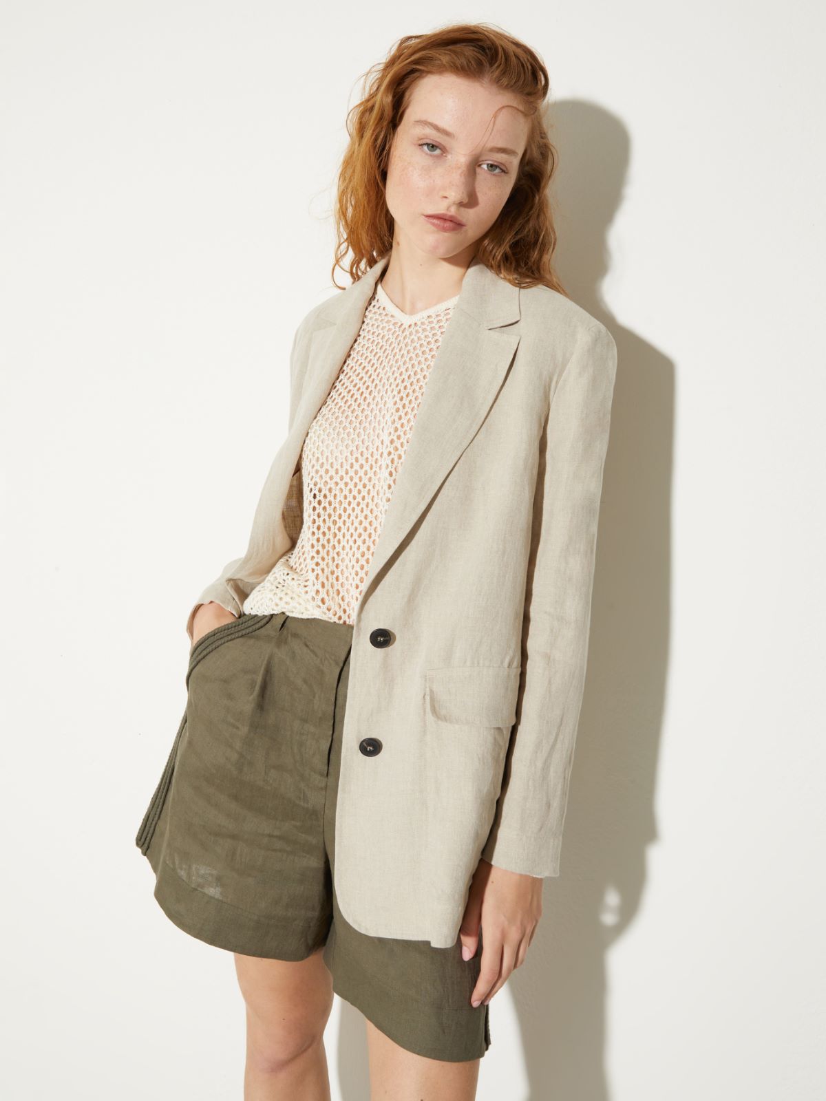 Pure linen blazer - OFF-WHITE - MAX&Co.