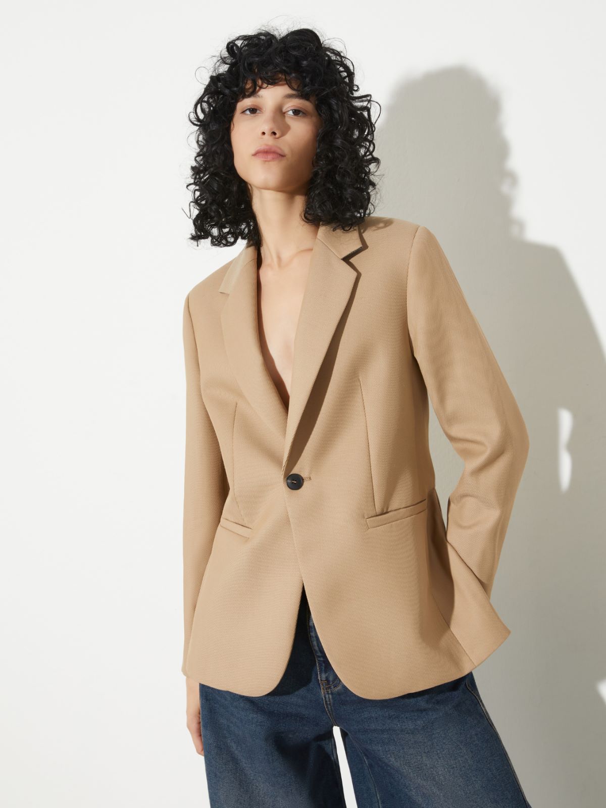 Wool-blend blazer - COFFEE - MAX&Co.