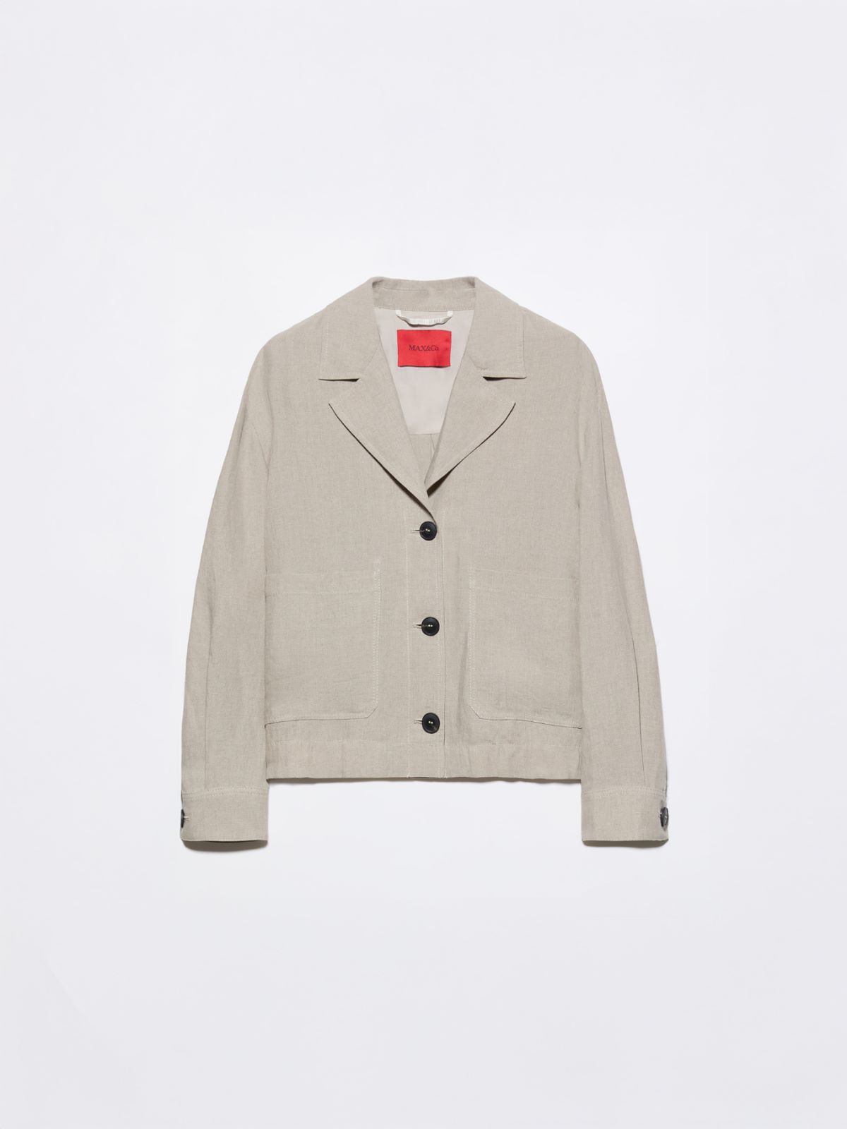 Pure linen boxy jacket - OFF-WHITE - MAX&Co.