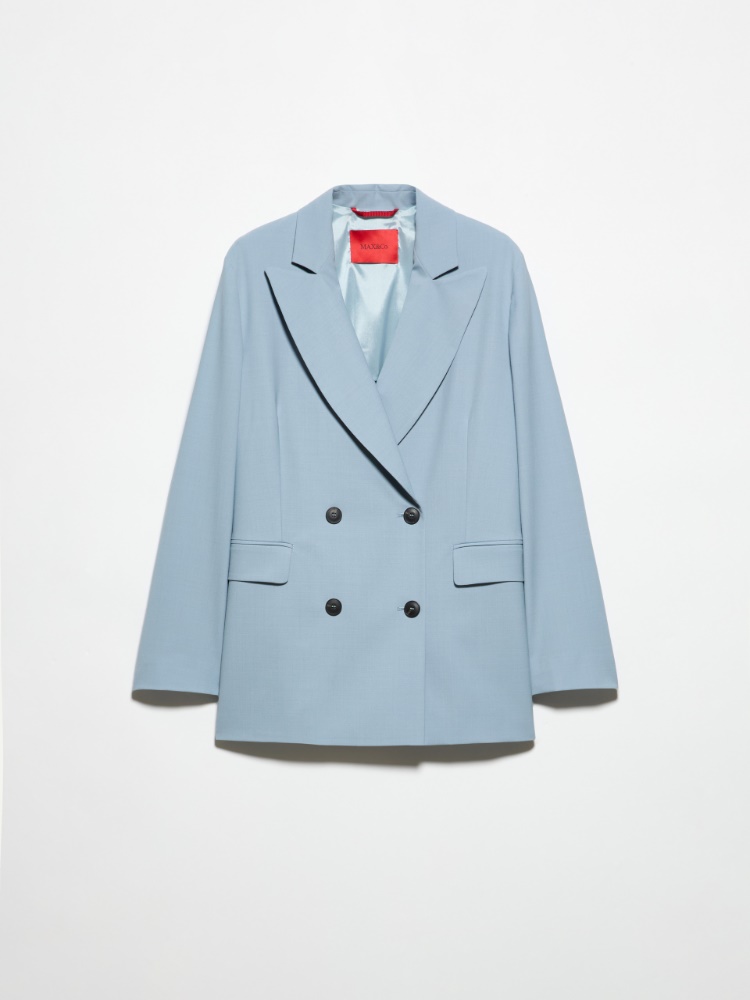 [エジツィオ]  ダブルブレスト クール ウール ジャケット - LIGHT BLUE - MAX&Co.