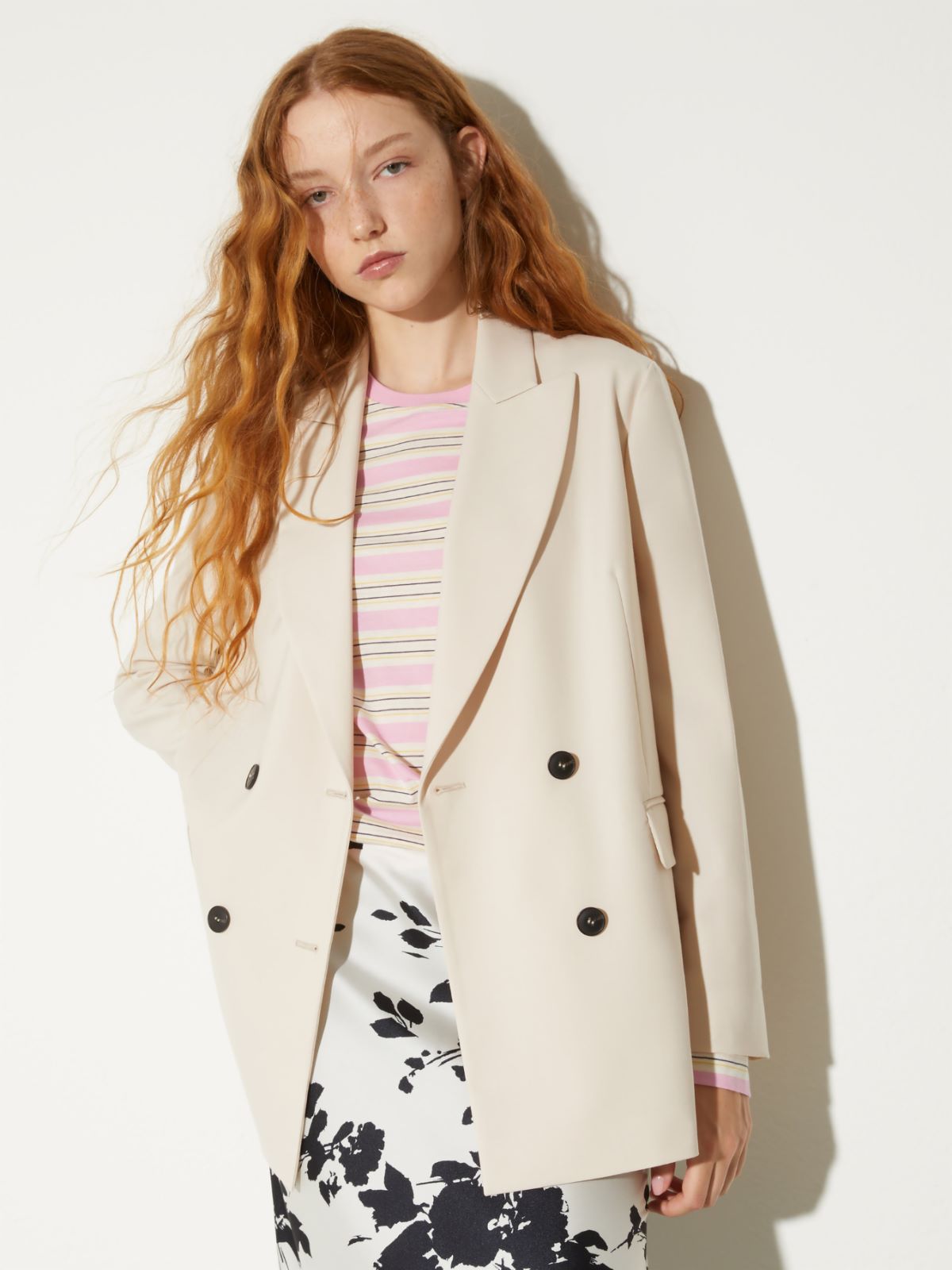 Double-breasted wool-blend blazer - BEIGE - MAX&Co.