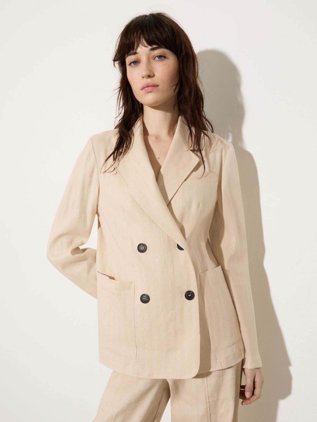 Blazer en lin et coton mélangé - CHANVRE - MAX&Co.