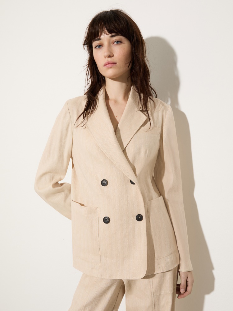 Linen and cotton-blend blazer - ROPE - MAX&Co.