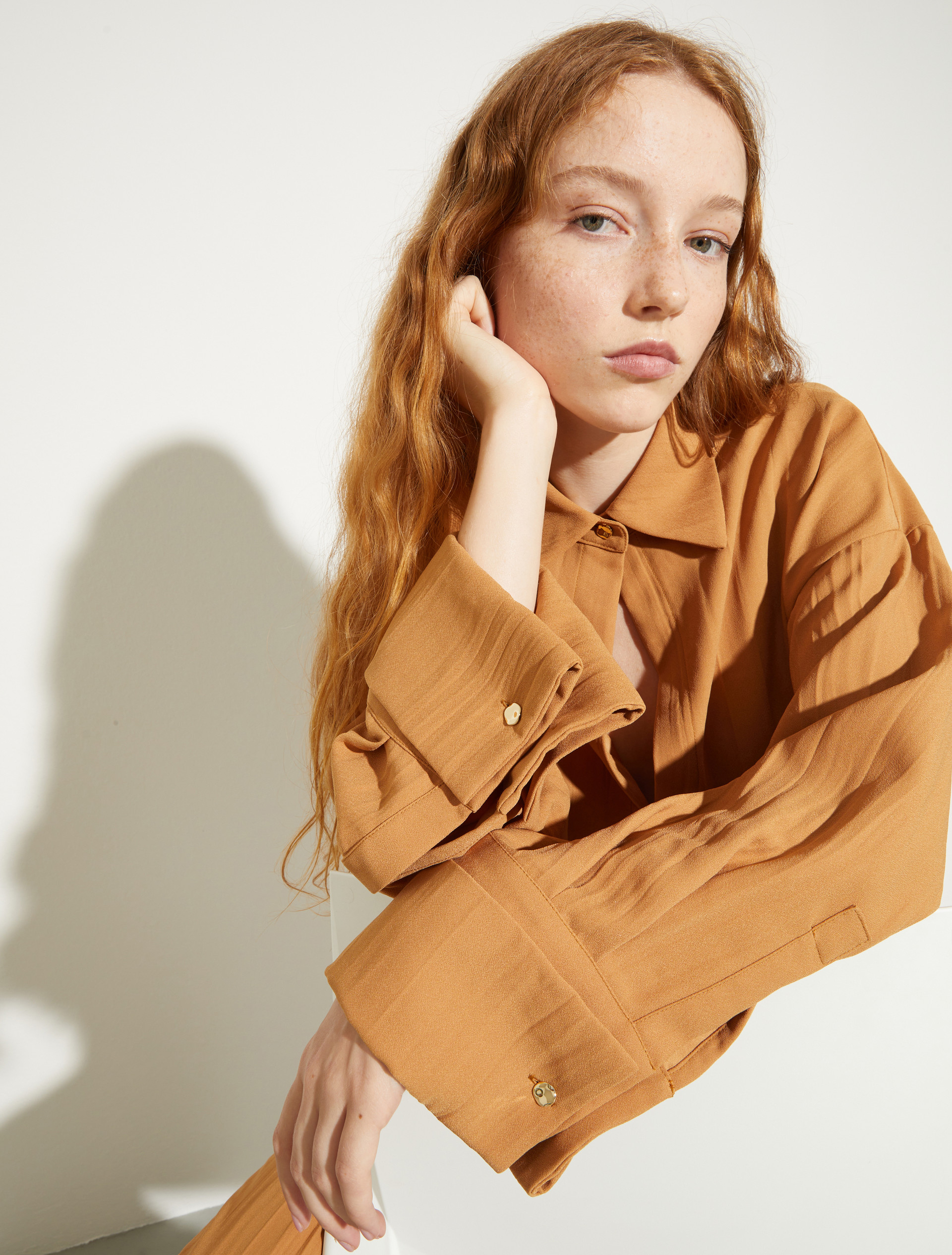 Surchemise en envers-satin froissé - TERRE CUITE - MAX&Co. - 3