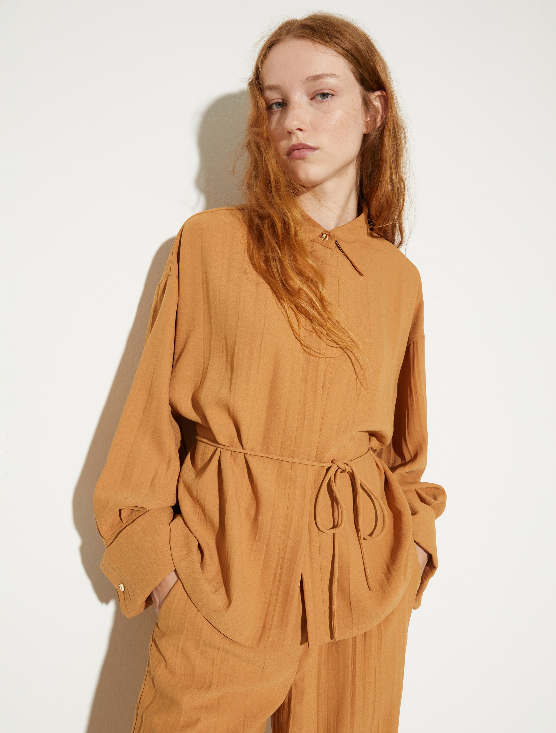 Surchemise en envers-satin froissé - TERRE CUITE - MAX&Co.
