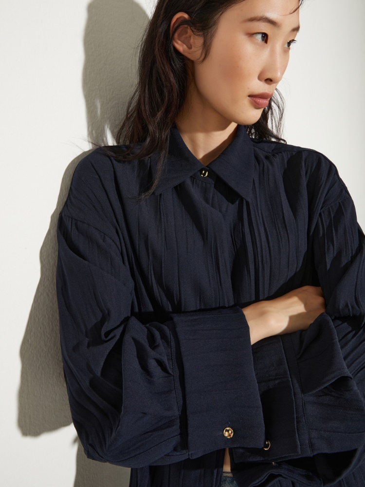 Crinkled envers-satin shacket - MAX&Co. - 3