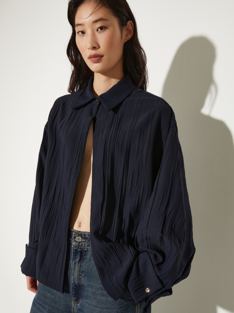 Crinkled envers-satin shacket - MAX&Co. - 4