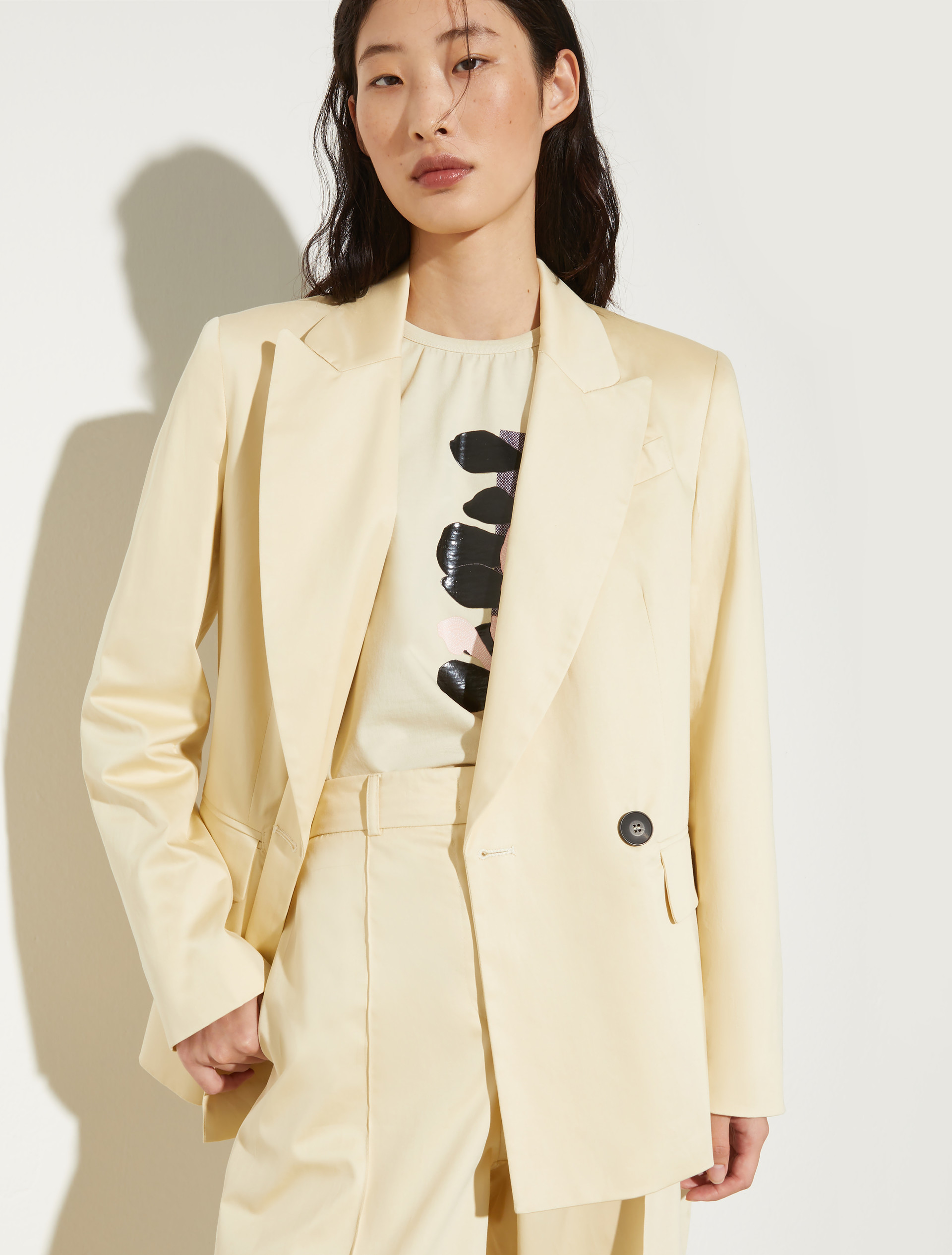 Double-breasted satin blazer - BEIGE - MAX&Co. - 3