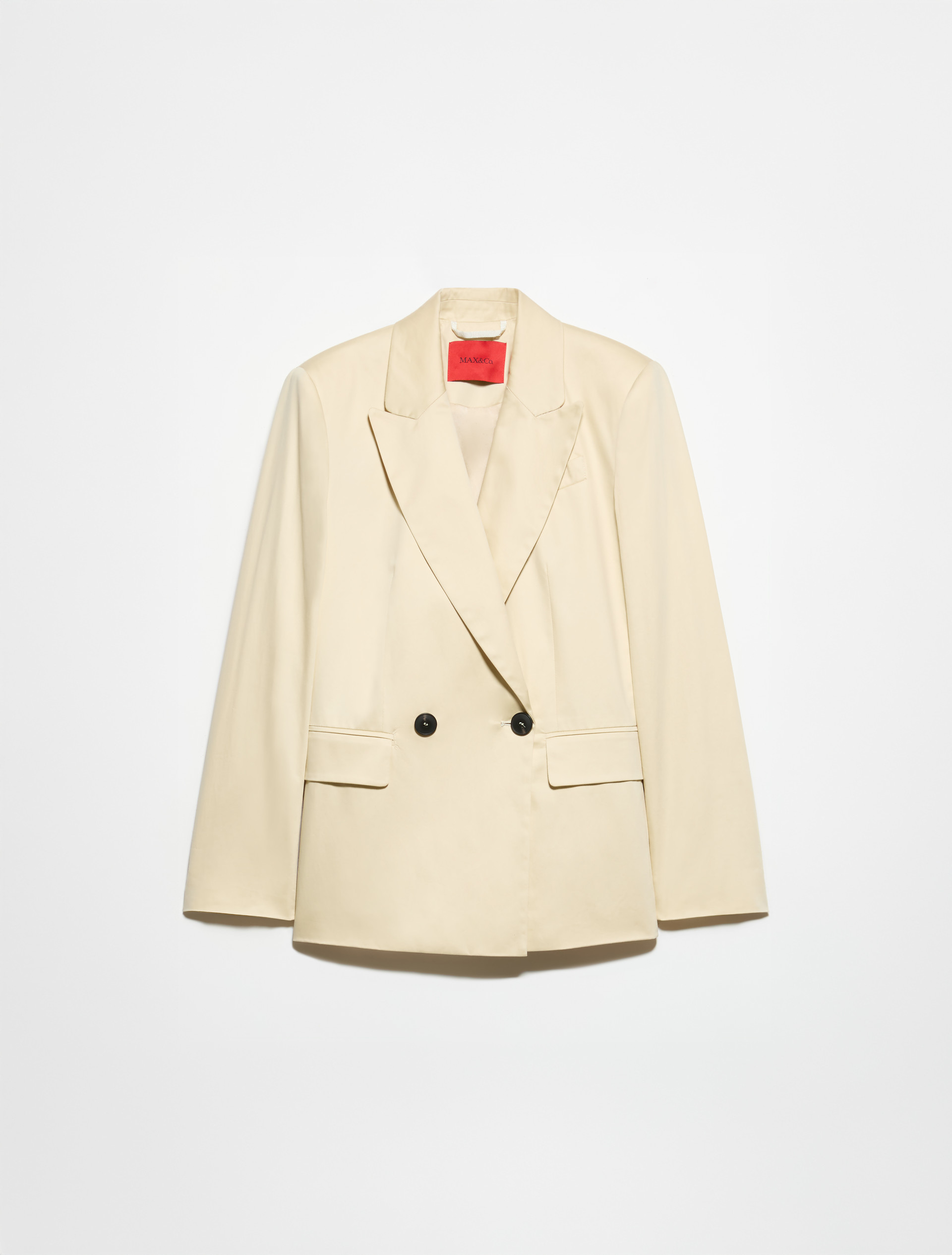 Double-breasted satin blazer - BEIGE - MAX&Co. - 5