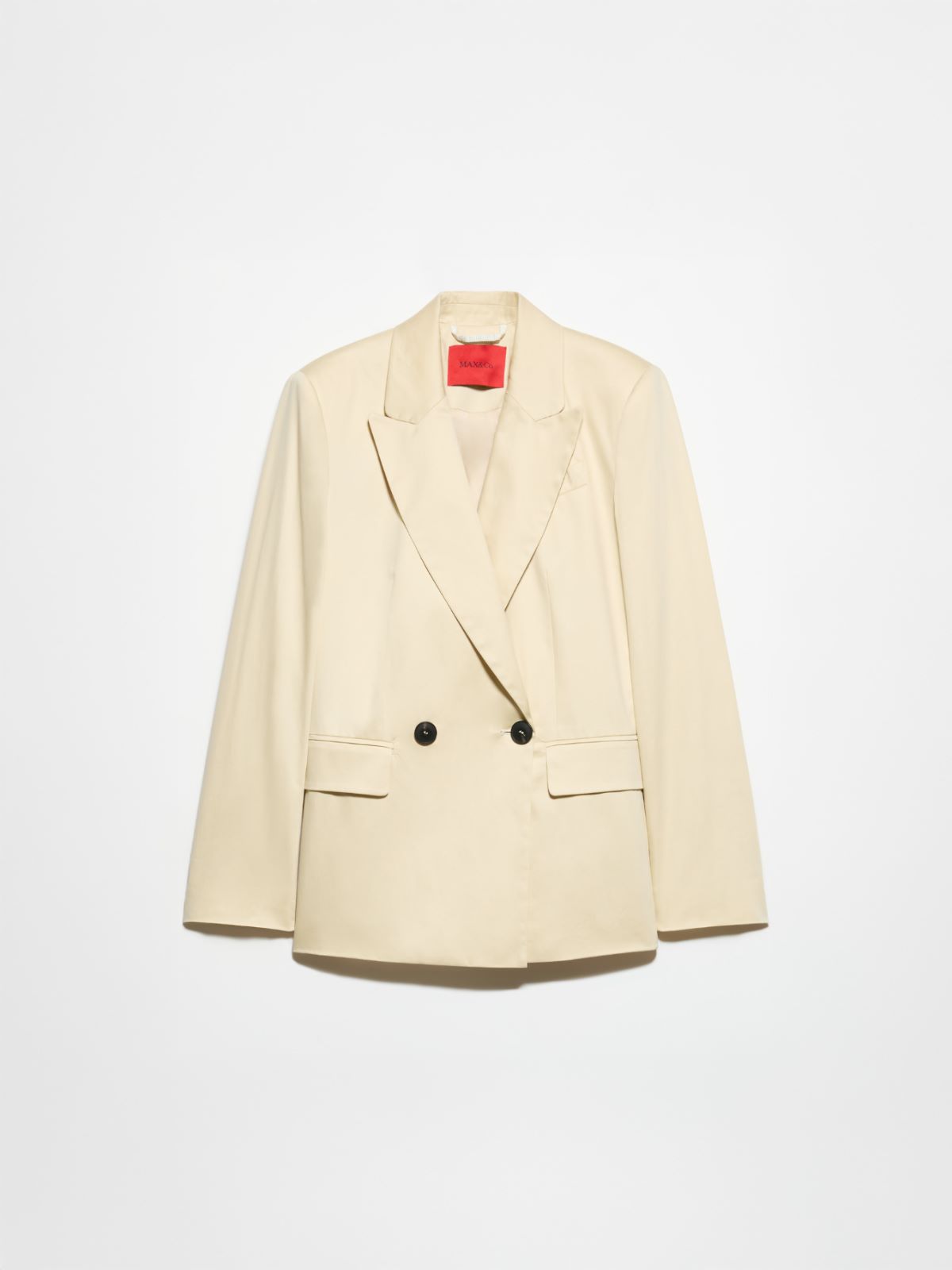 Double-breasted satin blazer - BEIGE - MAX&Co. - 5