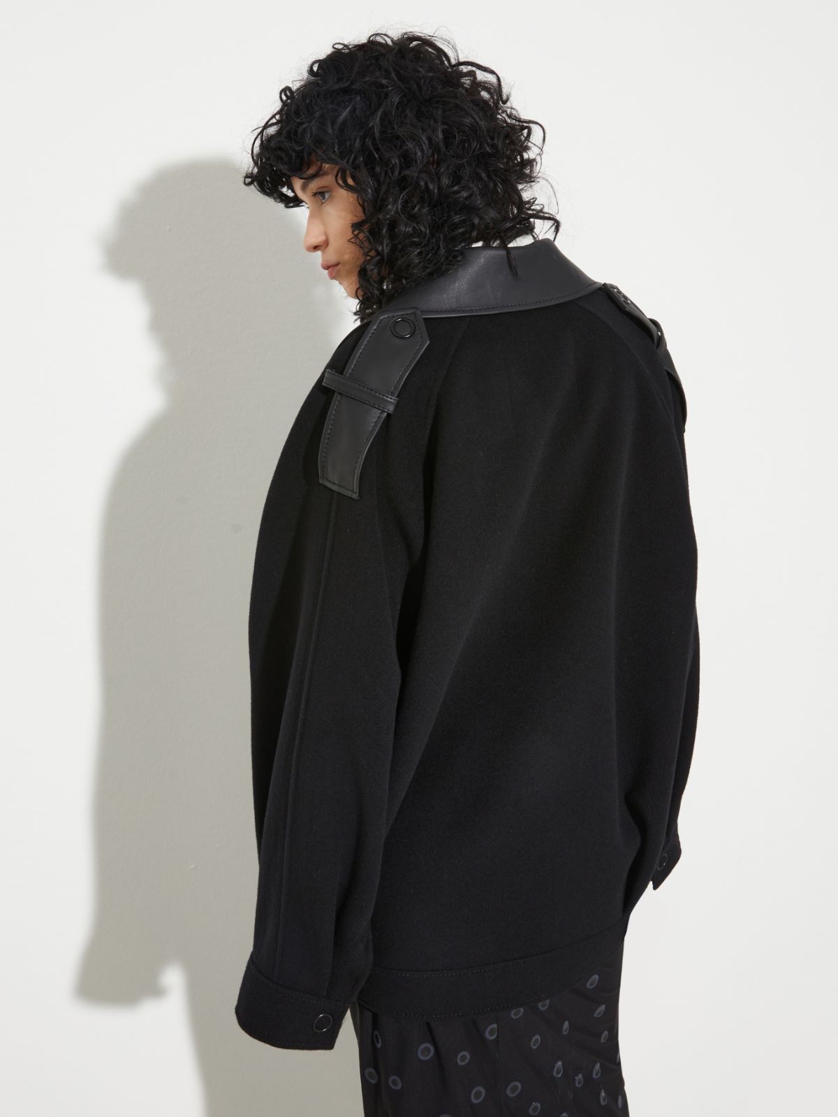 Wool and leather blouson jacket - BLACK - MAX&Co. - 2