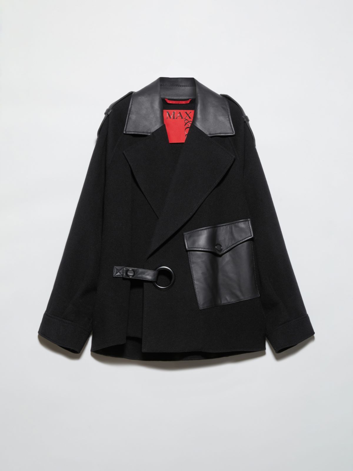 Wool and leather blouson jacket - BLACK - MAX&Co. - 5