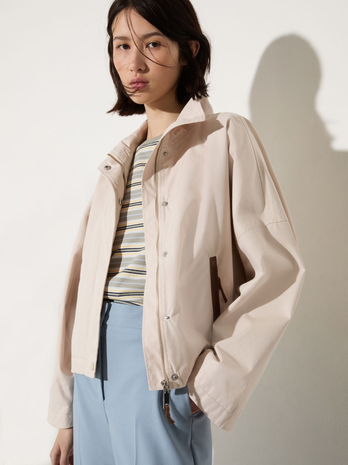 Water-repellent gabardine jacket - MOTHER-OF-PEARL - MAX&Co.