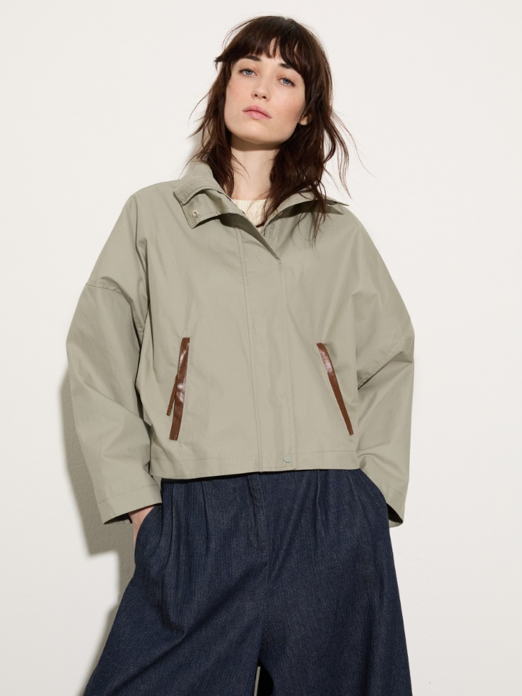 Water-repellent gabardine jacket Water-repellent gabardine jacket - SAGE - MAX&Co.
