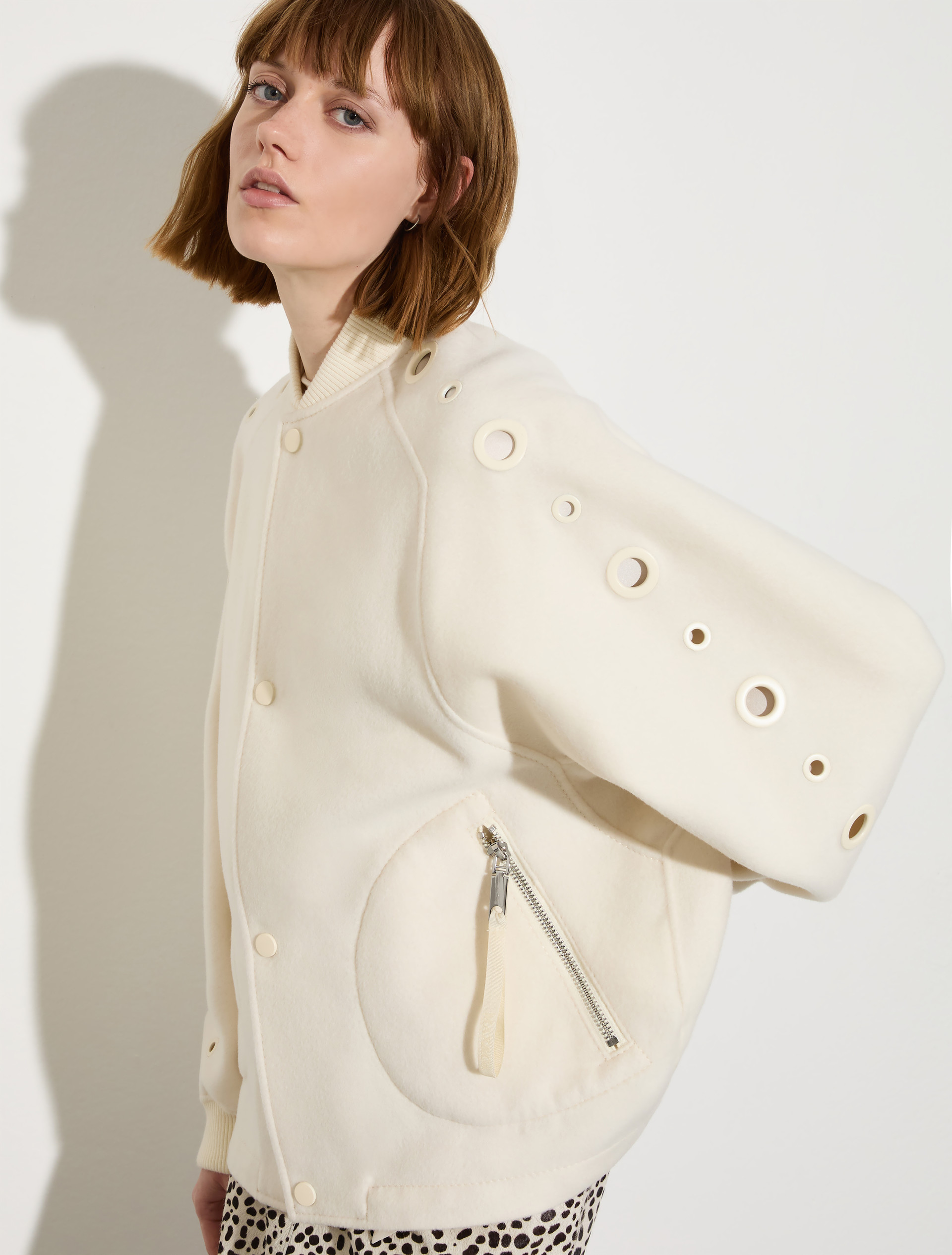 Double-woven wool bomber jacket - ICE - MAX&Co. - 3