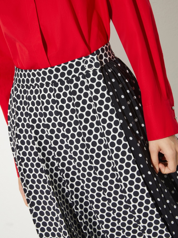 Pleated polka-dot wrap skirt - MAX&Co. - 3