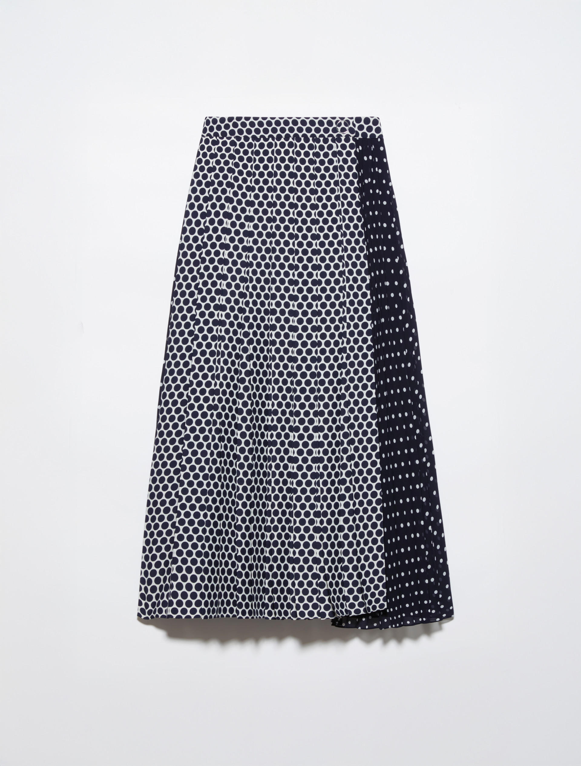 Pleated polka-dot wrap skirt - BLACK - MAX&Co. - 5