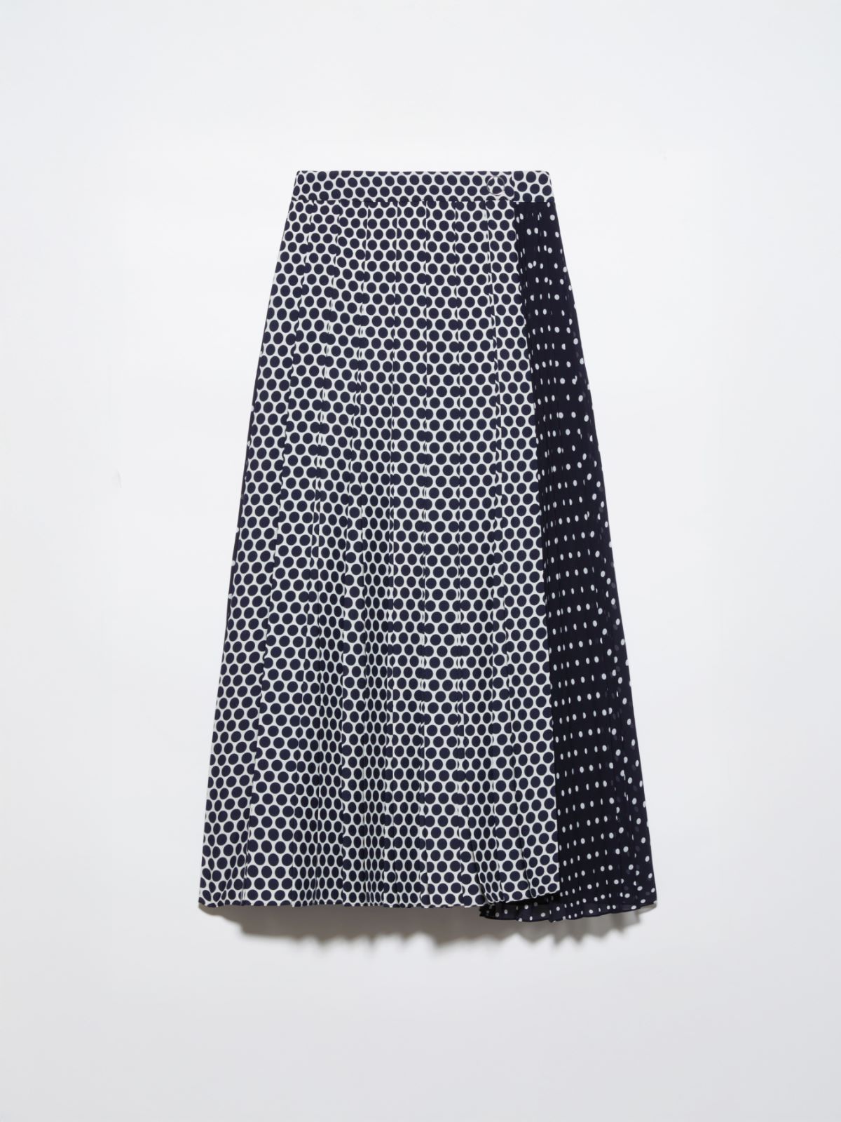 Pleated polka-dot wrap skirt - BLACK - MAX&Co. - 5