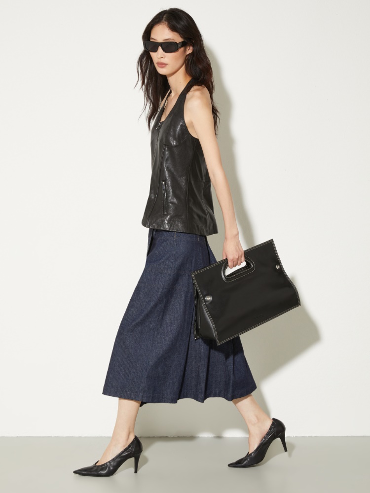 Pleated denim midi skirt - MAX&Co. - 4