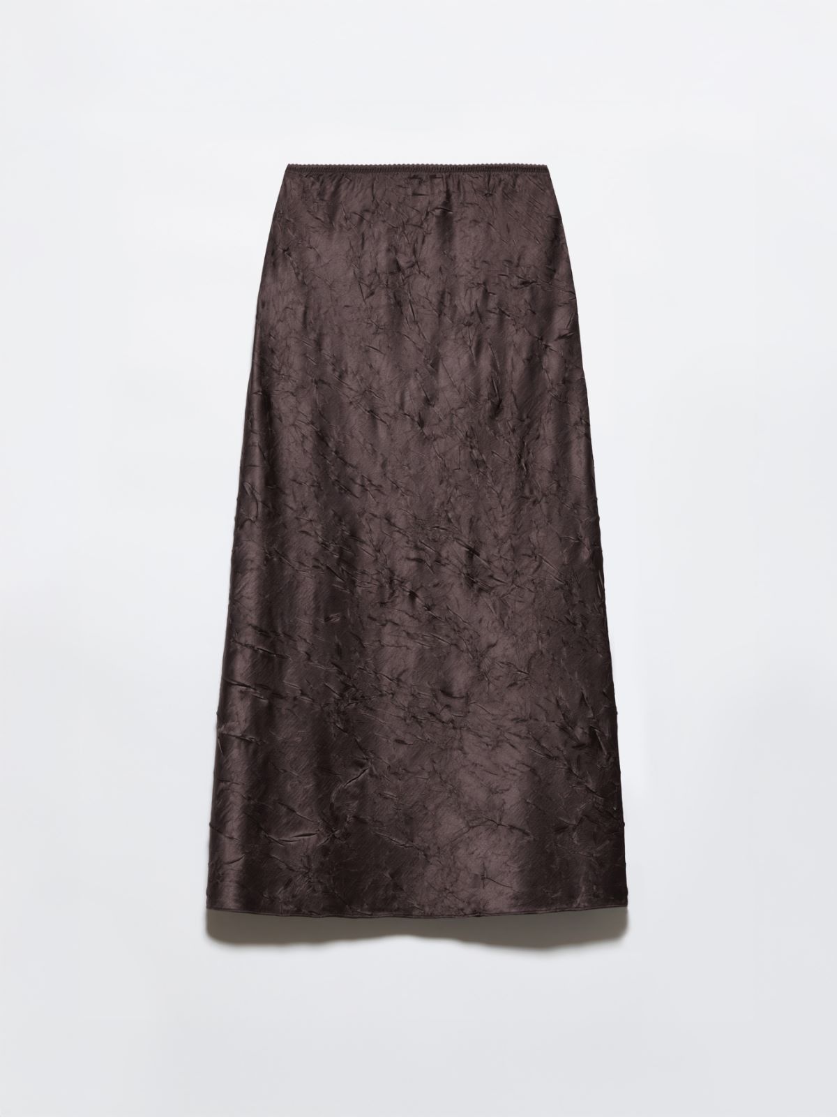Crinkled satin midi skirt - CHOCOLATE - MAX&Co. - 5