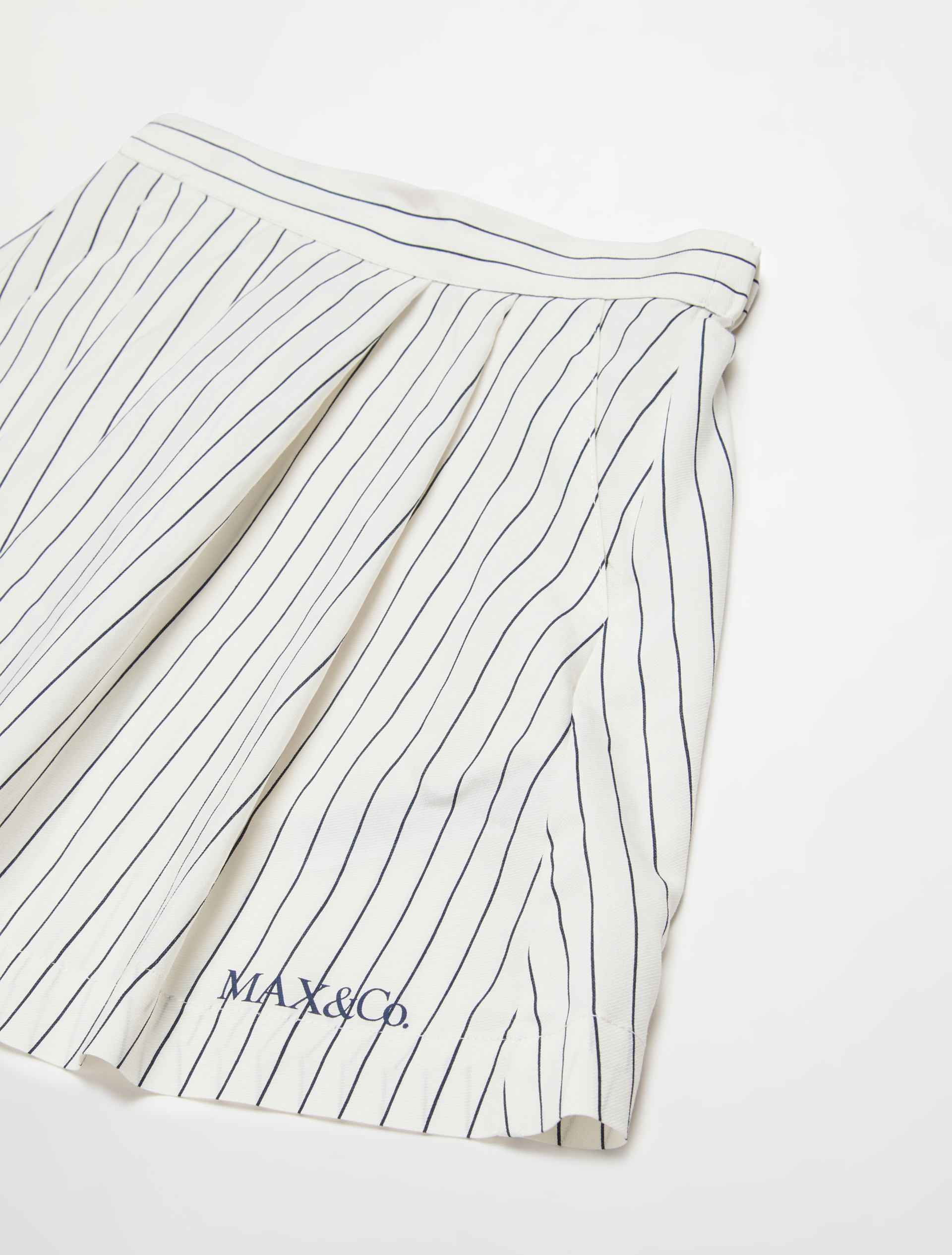 Falda de rayas con logo KID - WHITE - MAX&Co.