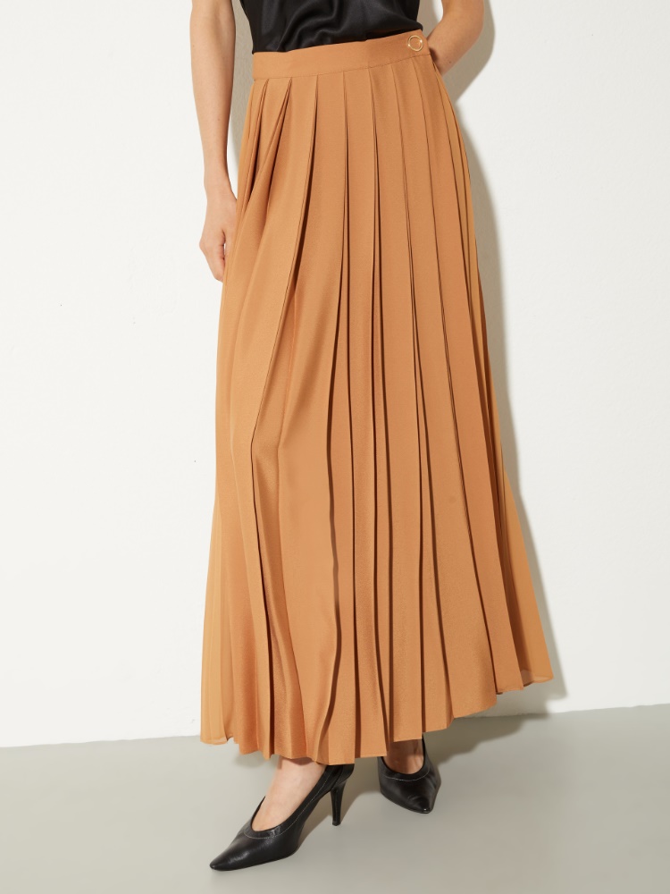 Pleated georgette maxi skirt - AMBER - MAX&Co.