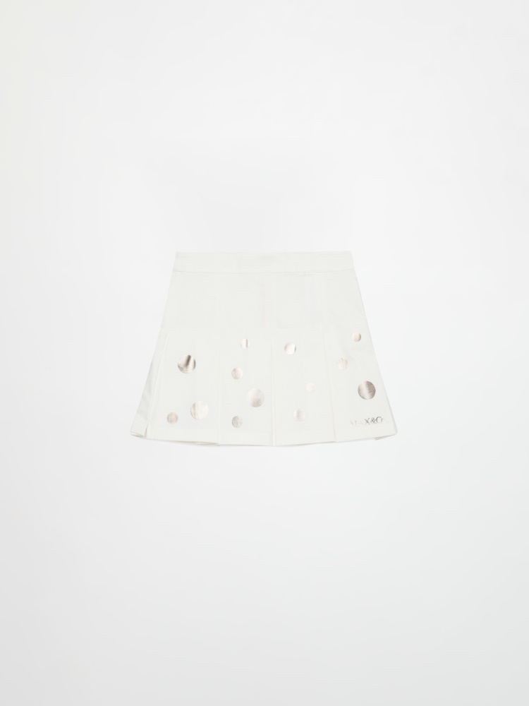 Plissierter Rock mit metallischen Punkten KID Plissierter Rock mit metallischen Punkten KID - WEISS - MAX&Co.