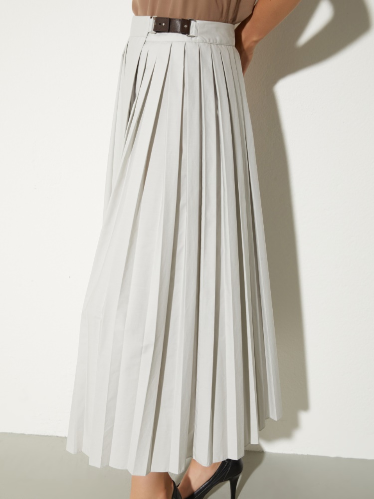 Pleated poplin midi skirt - MAX&Co. - 3